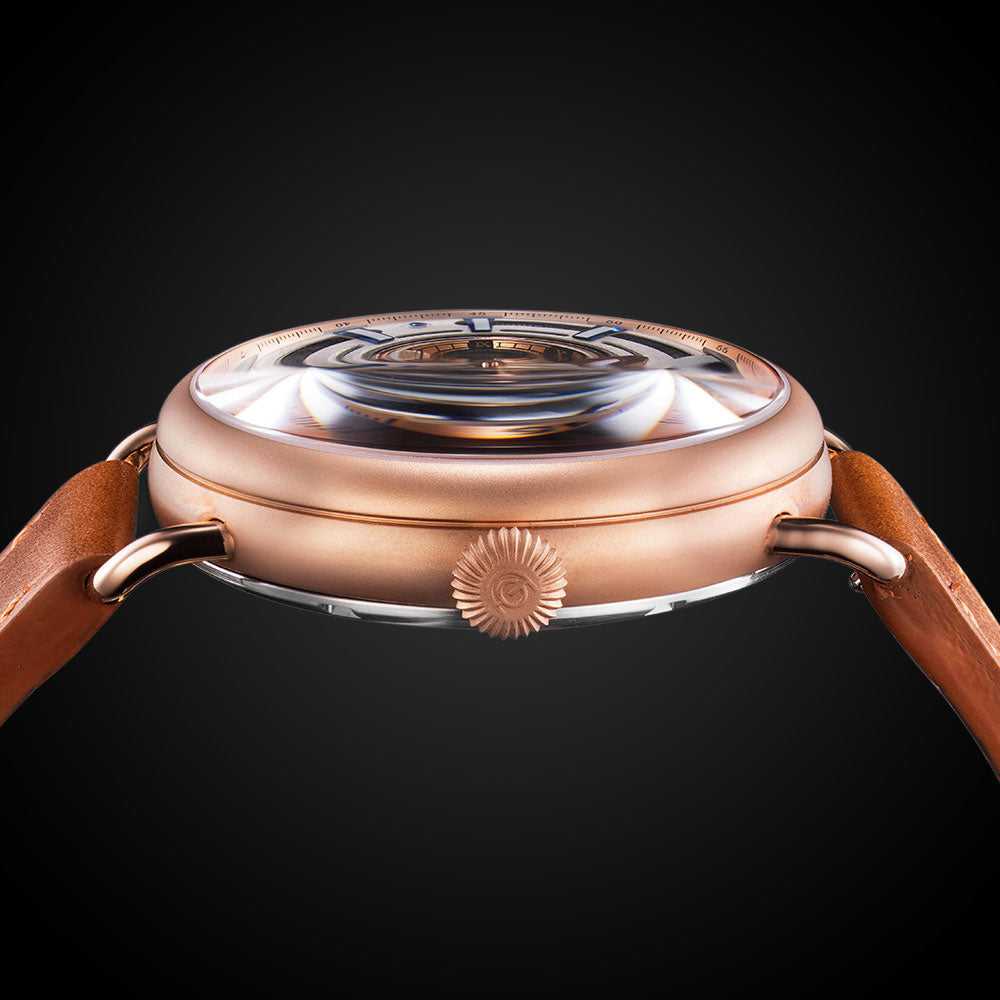 **Aries Gold Automatic Rocky Limited Edition Invincible Rose Gold Stainless Steel Watch G 9013 RG with Leather Strap for Men – Perfect for Formal Events & Luxury Gifts**