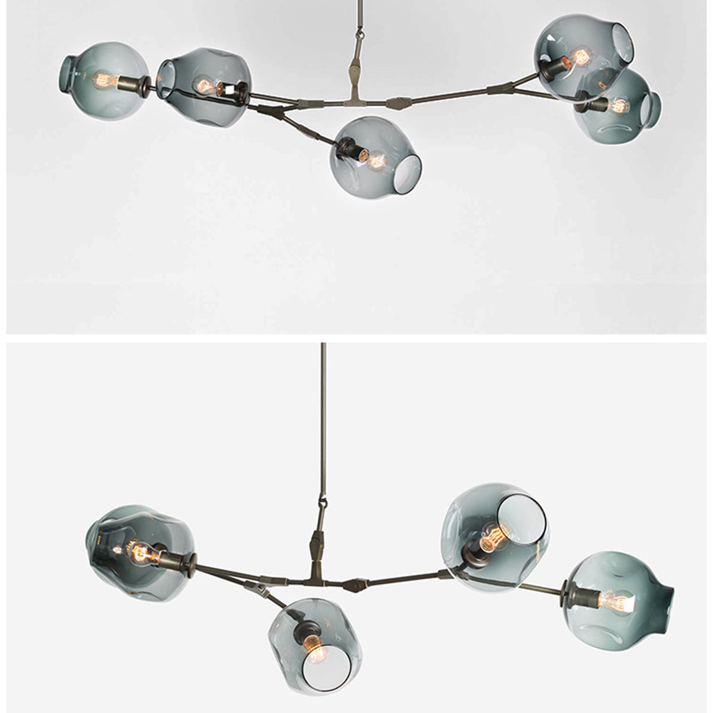 Modern Forked Bubble Glass Chandelier for Living Room - Elegant Ceiling Light Fixture for Dining Room, Bedroom, or Entryway Decor