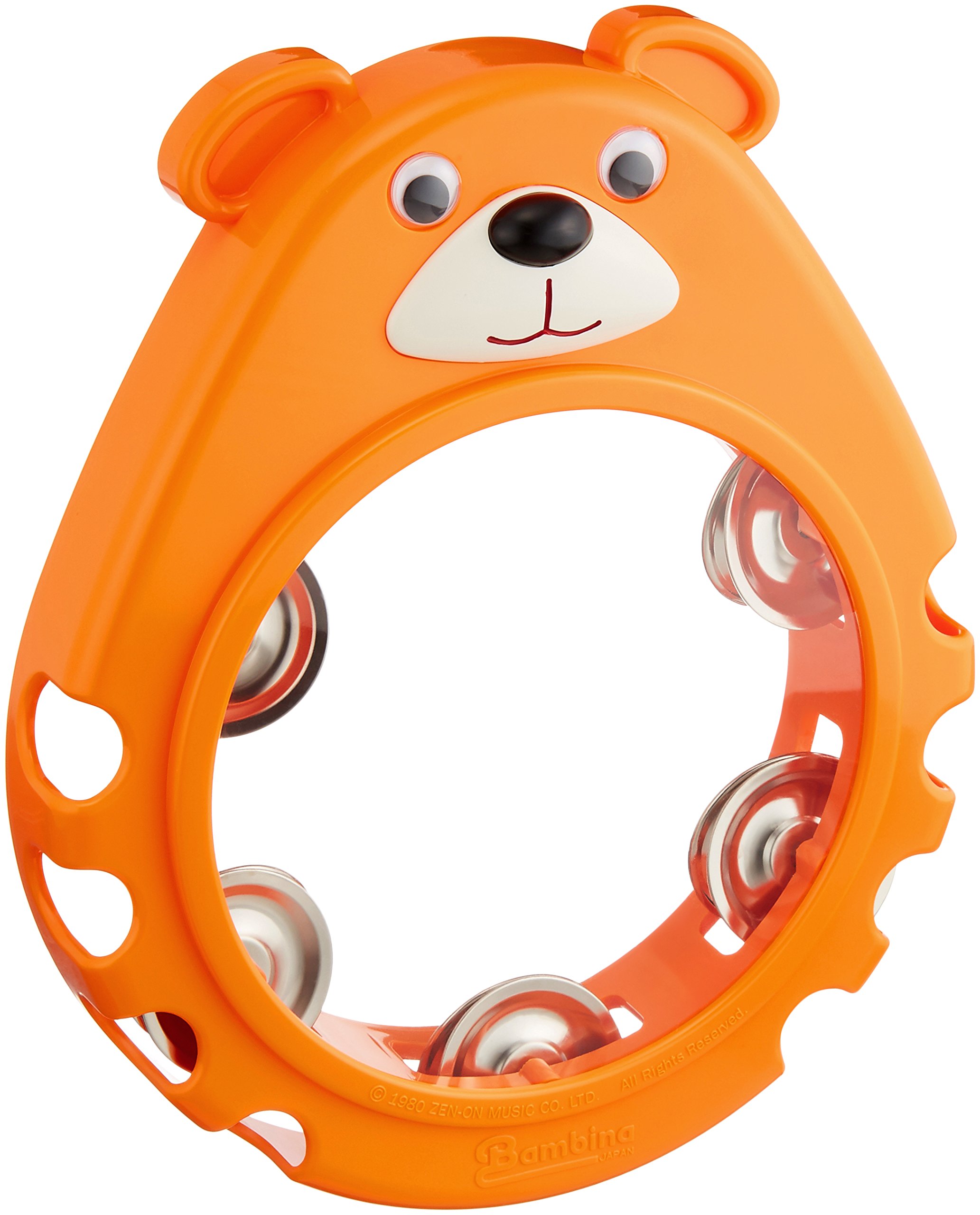 Zenon Banbi-na Tambourine Bear - Orange Musical Toy for Kids | Perfect for Birthday Gifts, Classroom Activities & Music Therapy Sessions