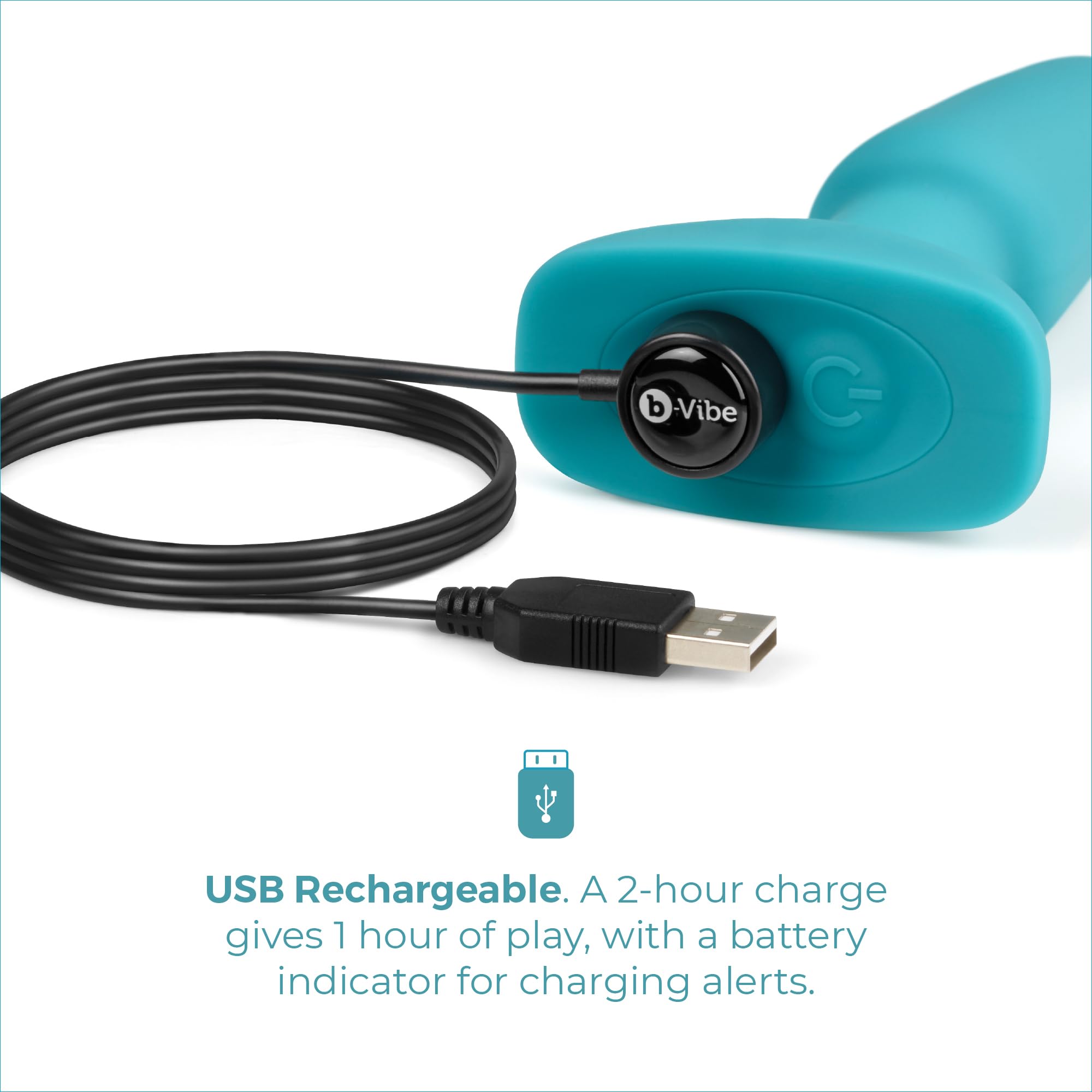 B-Vibe Remote Control Rotating Rimming Plug - 15 cm Blue - Perfect for Couples Play & Solo Pleasure