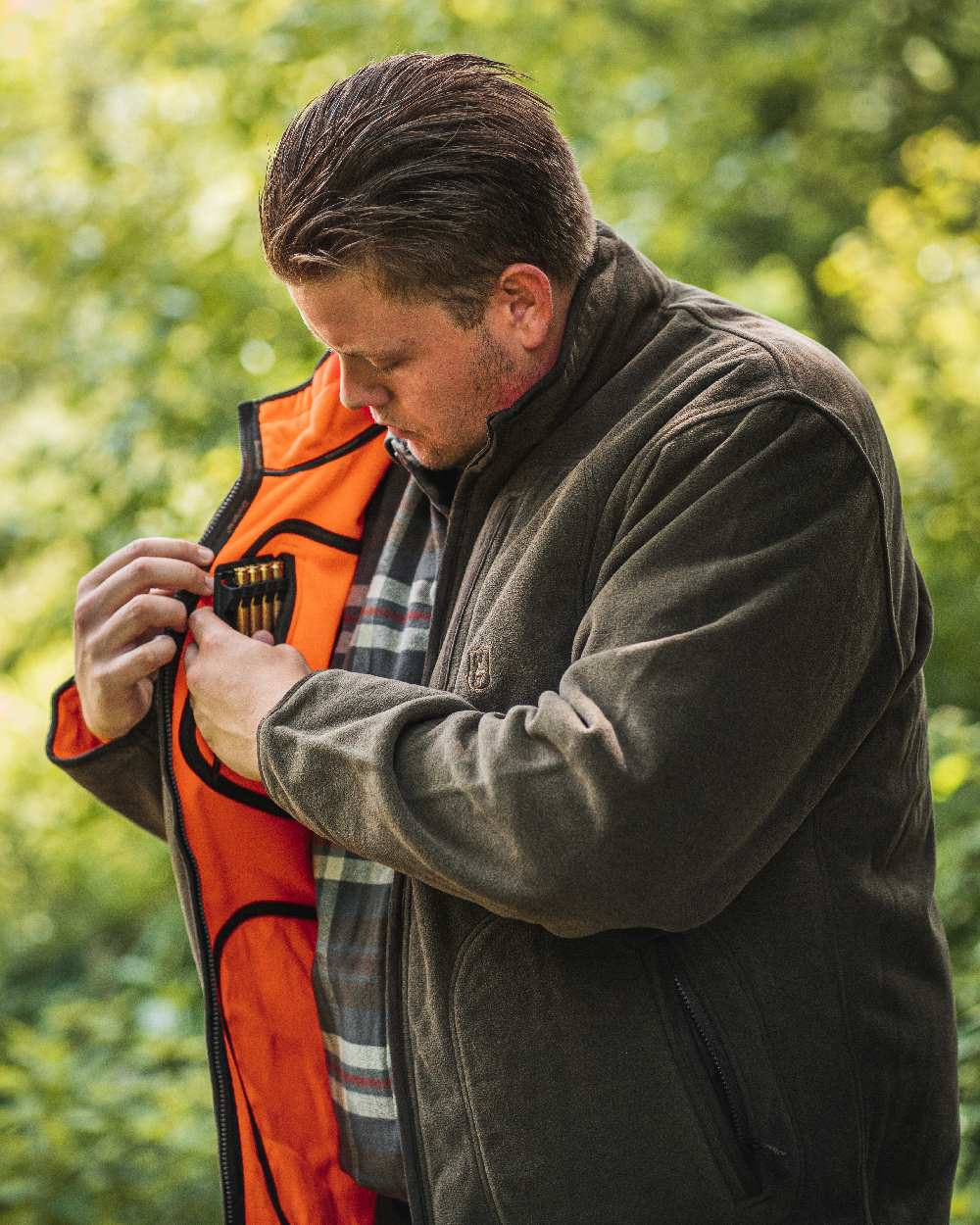 Deerhunter Gamekeeper Reversible Bonded Fleece Jacket for Men - Warm Waterproof Hunting Coat for Outdoor Activities, Camping & Hiking