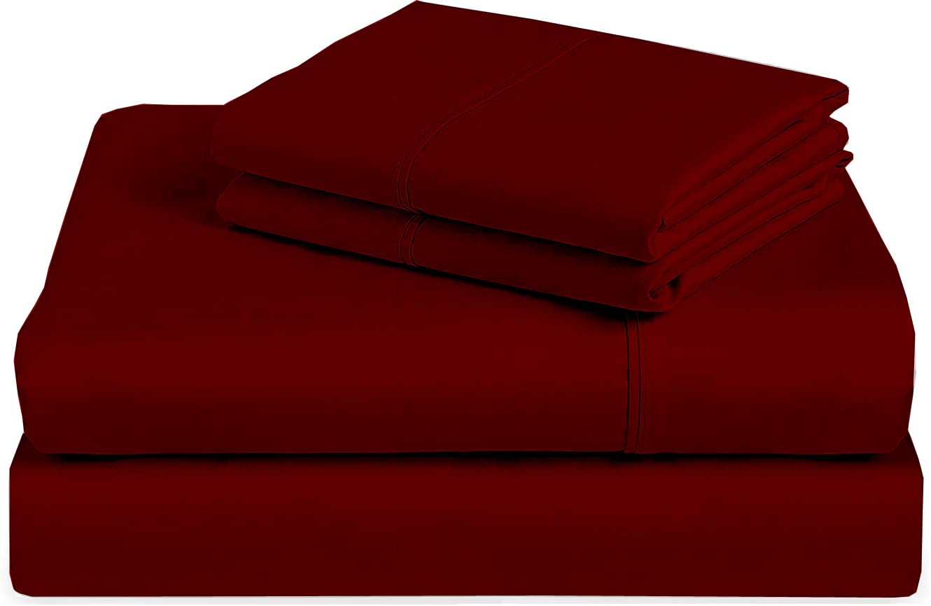 Luxury 400 Thread Count King Size Sheet Set - 4 Piece Breathable Long Staple Cotton Bed Sheets with 15