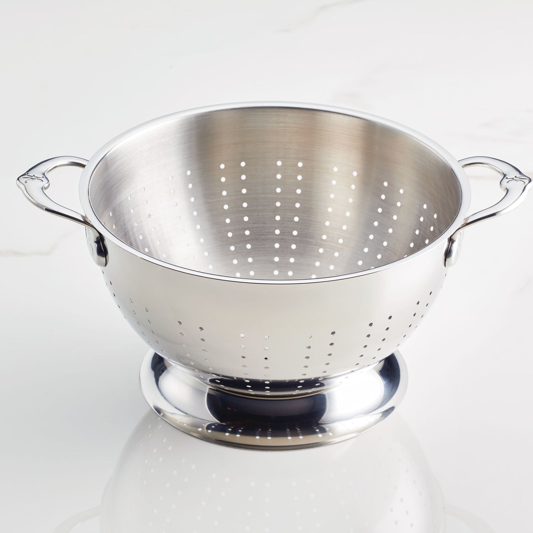 Hestan Provisions 5qt Stainless Steel Colander - Perfect for Pasta, Salad & Veggie Washing - Durable Kitchen Strainer for Cooking & Food Prep