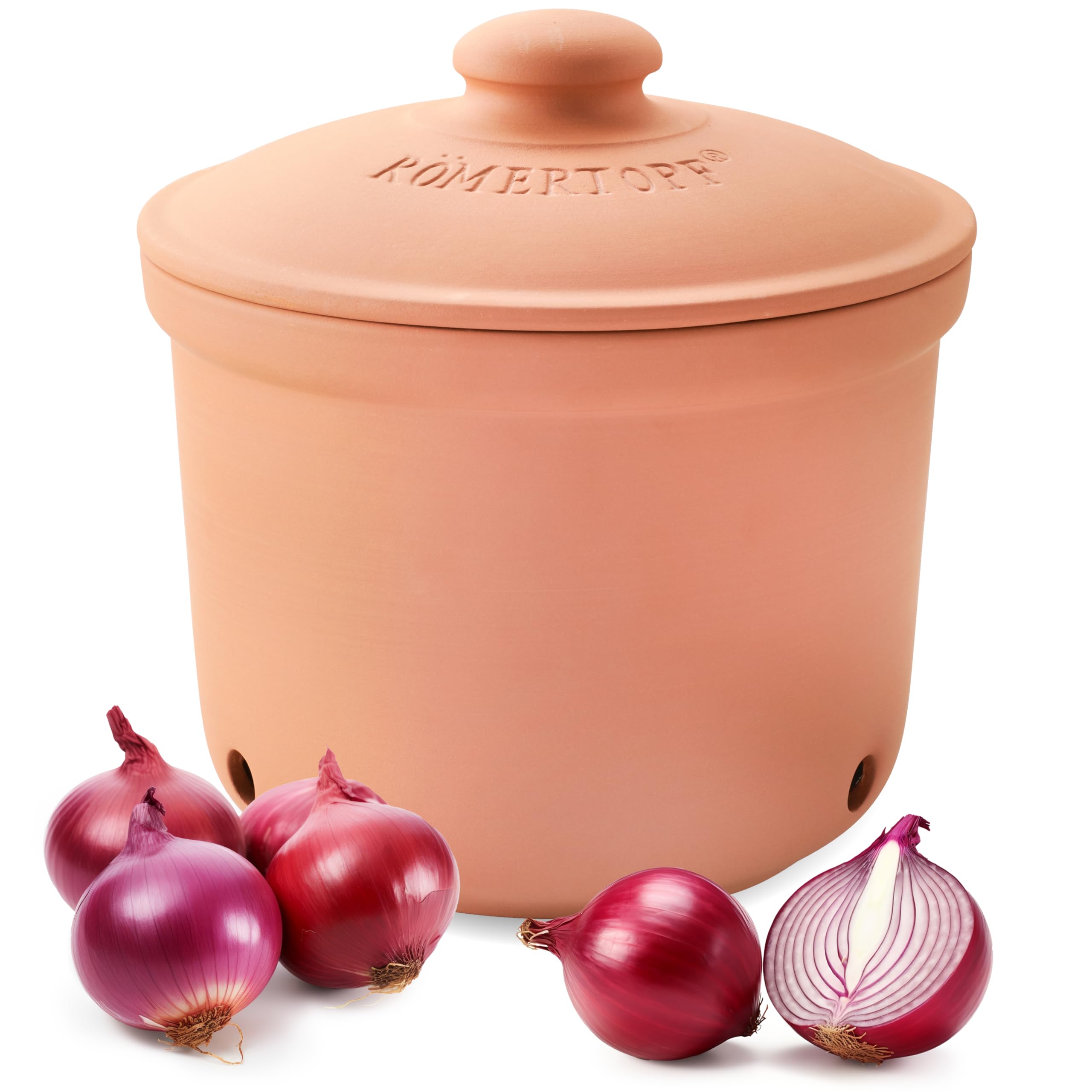 Römertopf Clay Storage Jar for Onions - 1.5L (415 05) | Airtight Kitchen Container for Garlic, Potatoes & Vegetables | Perfect for Pantry Organization & Fresh Food Preservation