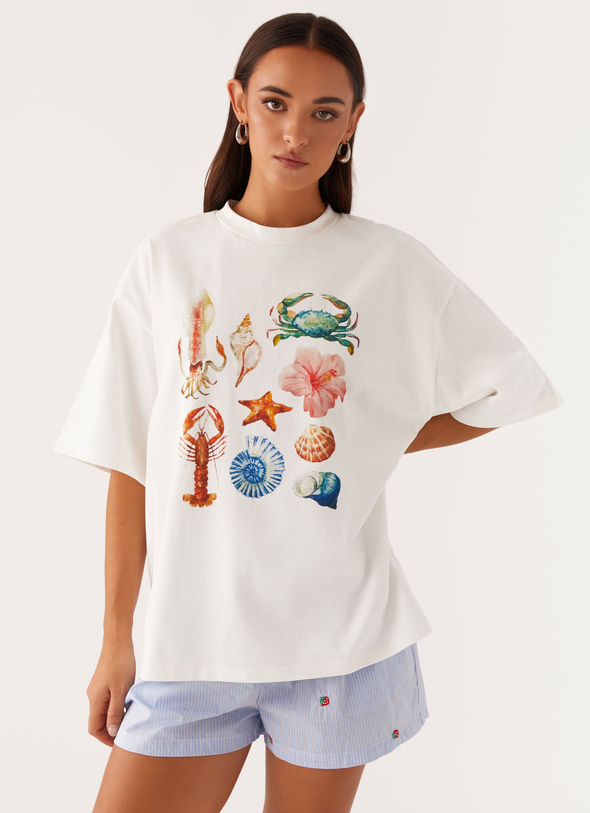 Born to Have Fun Oversized T-Shirt for Women - Soft Cotton Relaxed Fit Tee - White Casual Shirt for Streetwear, Lounge & Everyday Outfits