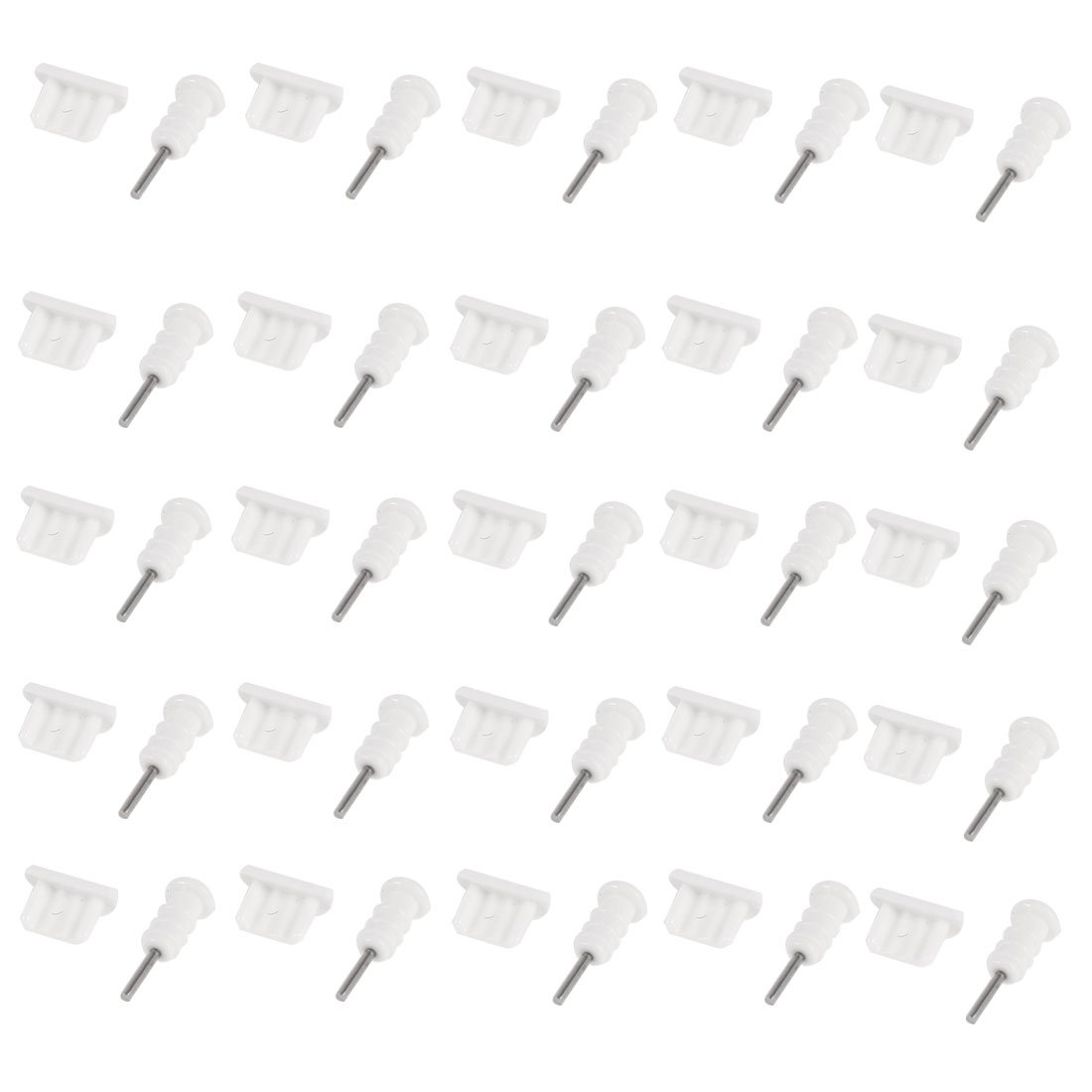 uxcell 15-Pack White Anti-Dust Micro USB Port Covers - Dustproof Earphone Jack Protectors for Smartphones, Tablets & Headphones | Perfect for Travel, Gym & Daily Use