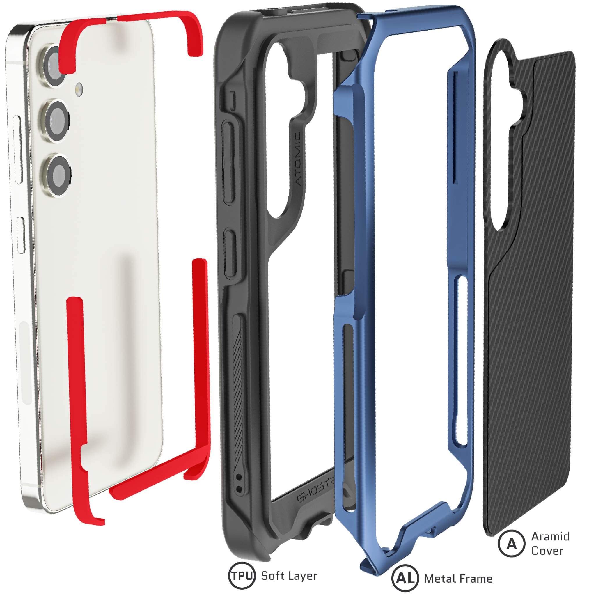 Galaxy S24 Series Ultra Thin Clear Aluminum Protective Case - Shockproof & Scratch Resistant Phone Cover for Samsung Galaxy S24/S24+/S24 Ultra | Perfect for Everyday Use, Travel & Outdoor Activities