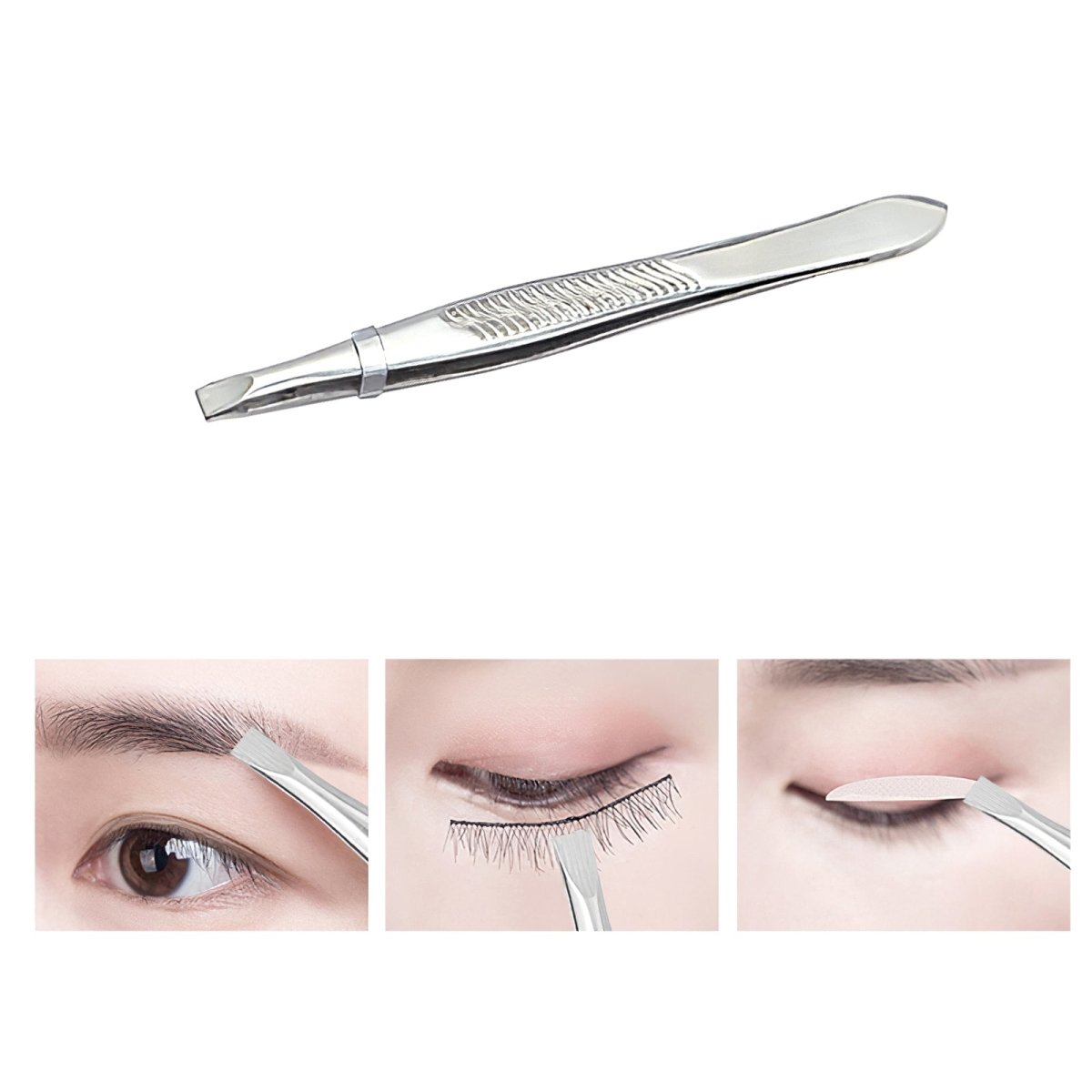 Premium Stainless Steel Eyebrow Tweezers for Precise Hair Removal - Slant Tip & Pointed Design for Shaping, Grooming, and Plucking - Perfect for Eyebrows, Facial Hair, and Splinters Removal at Home or Salon
