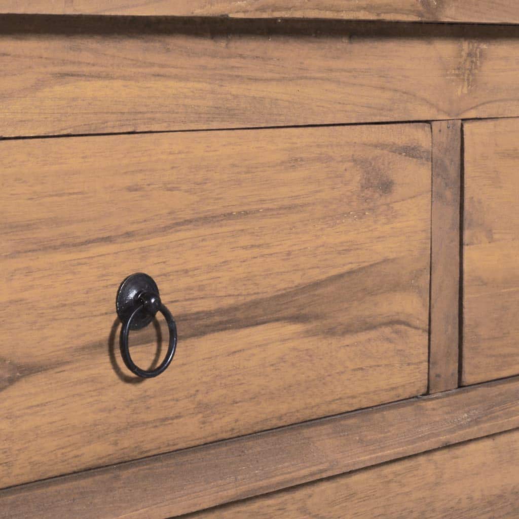 Rustic Solid Teak Wood TV Stand Entertainment Center - 43.3