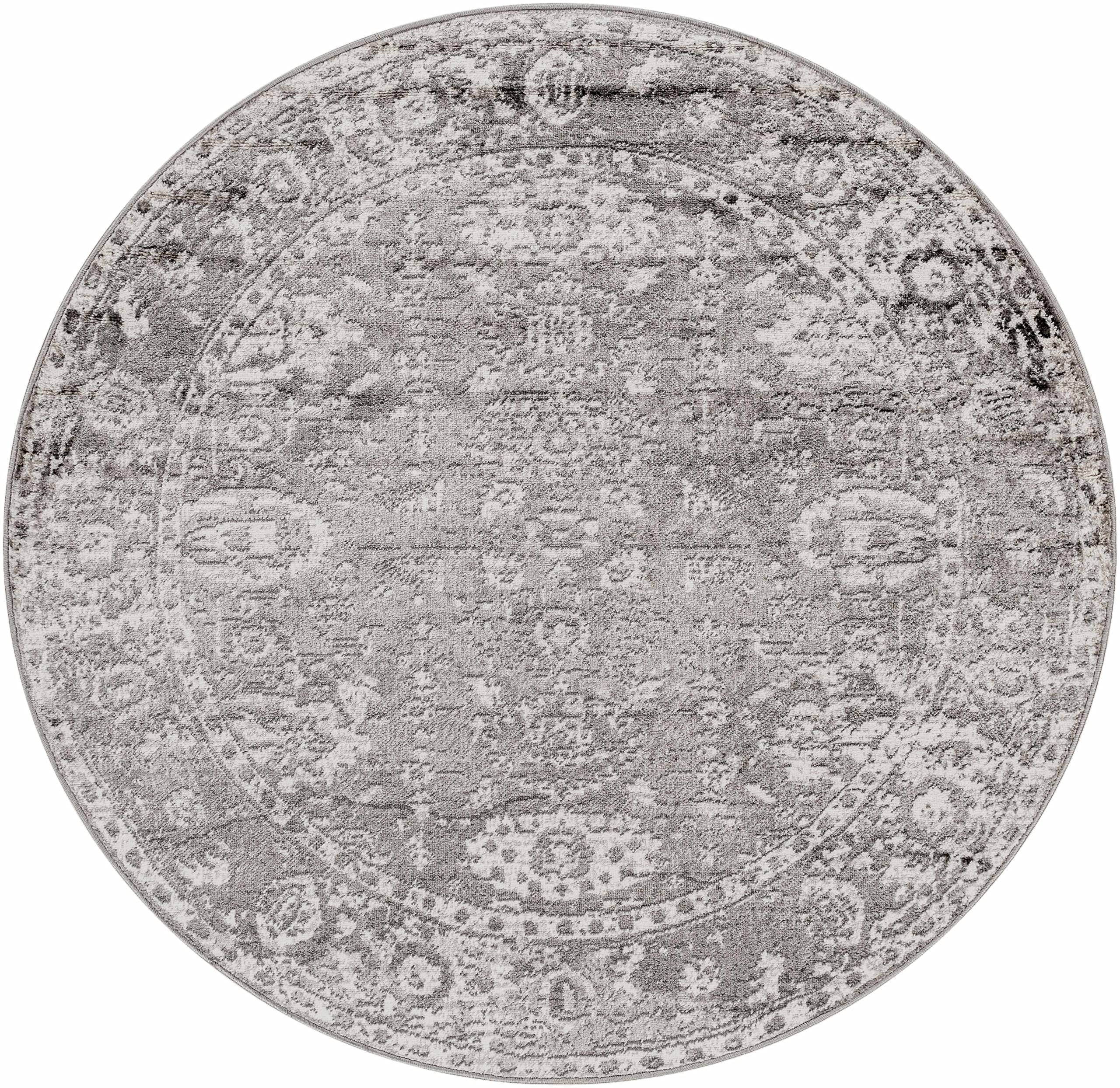 Hauteloom Tripp Transitional Area Rug - Soft Gray and White - 8'10