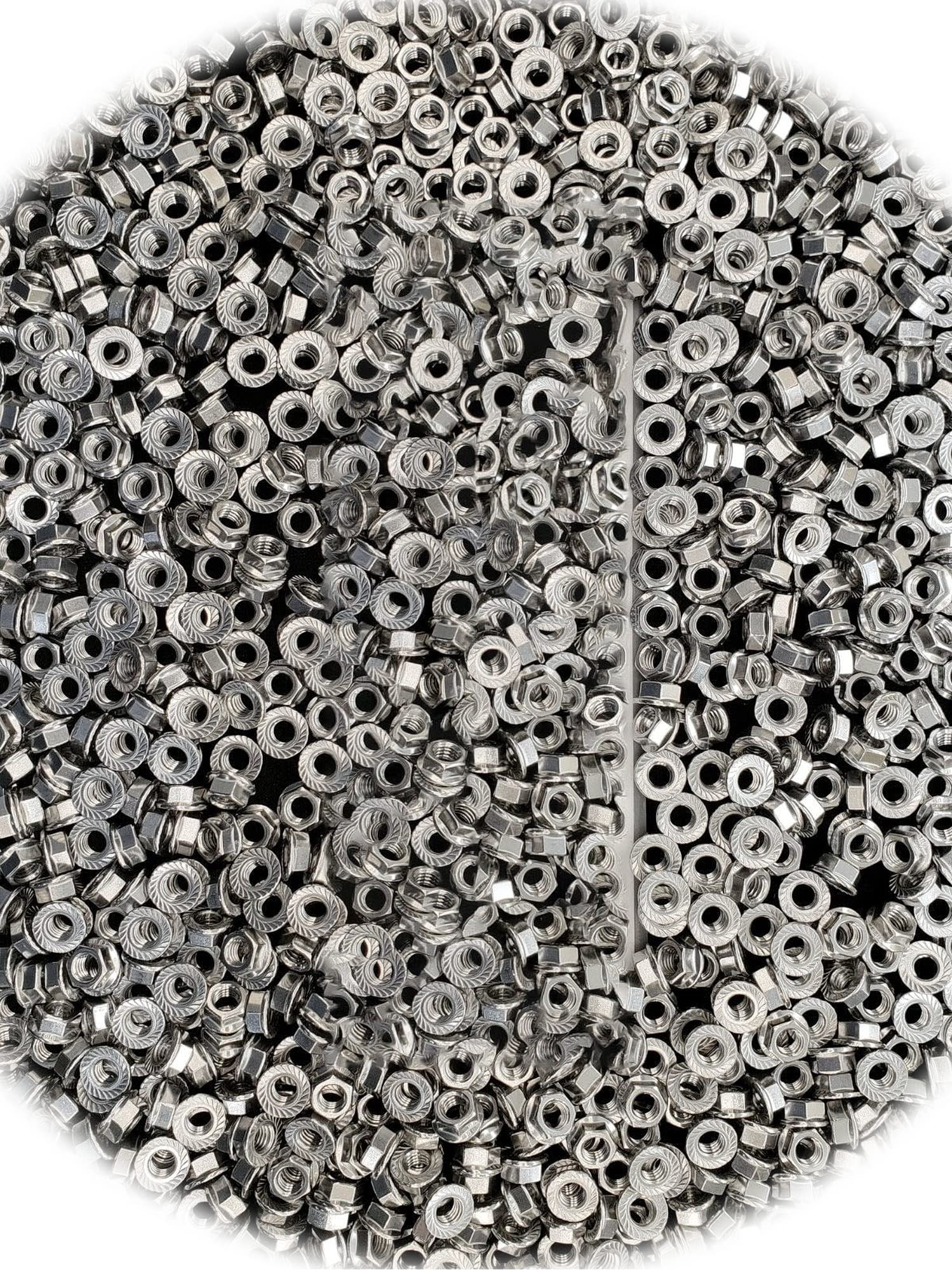 1000pcs 3/8-16 Stainless Steel Serrated Flange Lock Nuts Kit - Spin & Whiz Nuts 3/8x16 Hardware Fasteners for RV, Automotive & Machinery (RV8984S) - Perfect for Vehicle Repairs, Industrial Assembly and DIY Projects