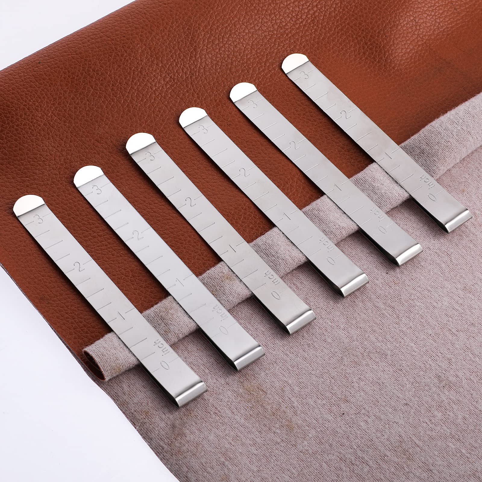 12 Pcs Stainless Steel Sewing Clips - Hemming Clips, Fabric Clips & Hem Marker Ruler for Quilting, DIY Crafts, Dressmaking - Durable Sewing Supplies for Professional & Home Use