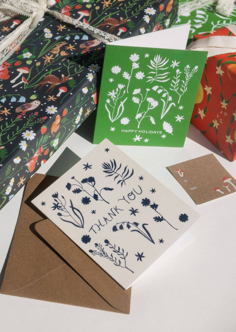 Indigo Flora Thank You Card - Elegant Floral Greeting Card for All Occasions | Perfect for Birthdays, Weddings, Anniversaries & Appreciation Gifts