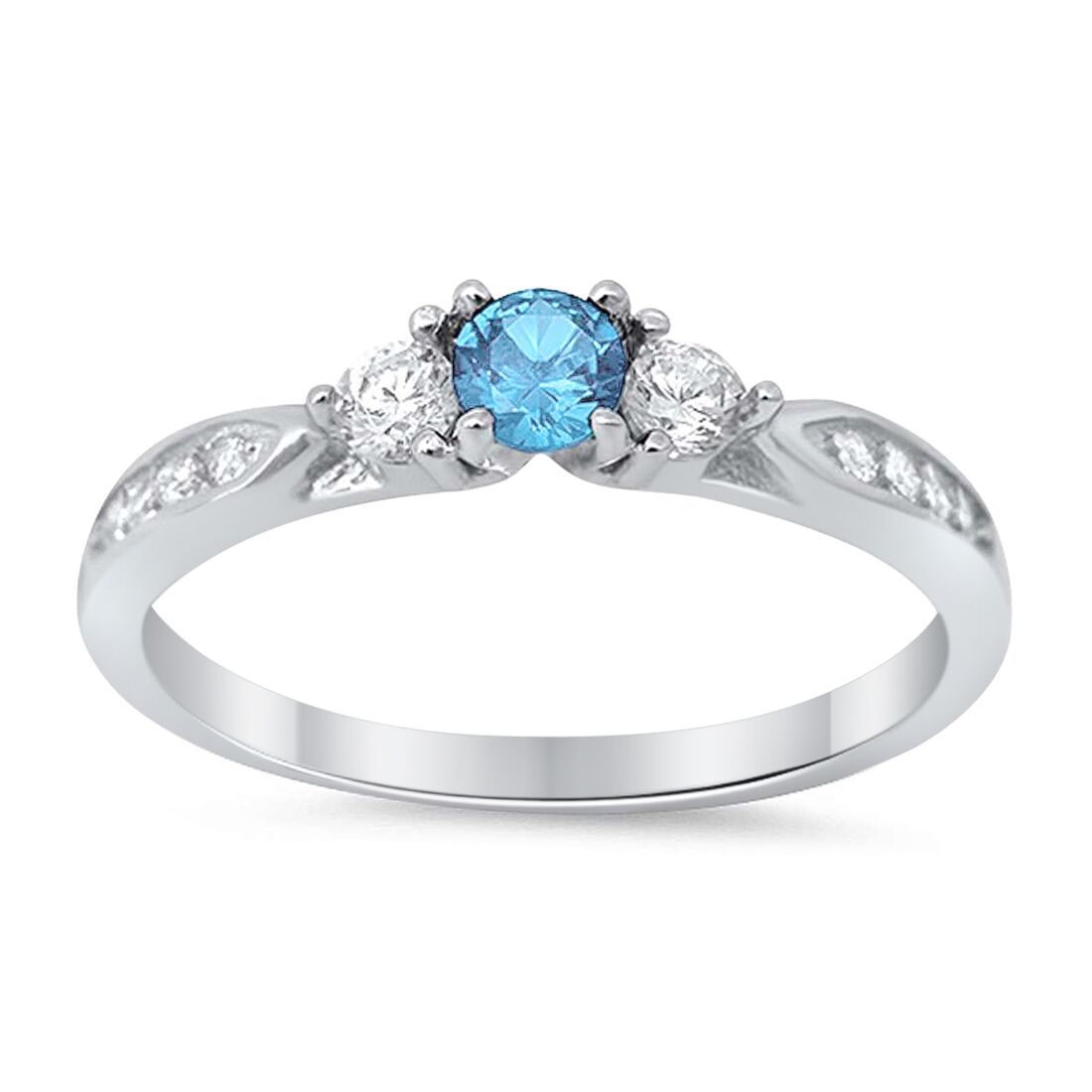 3 Stone Wedding Engagement Ring - Round Cubic Zirconia 925 Sterling Silver Ring for Women - Perfect for Proposals, Anniversaries & Special Occasions