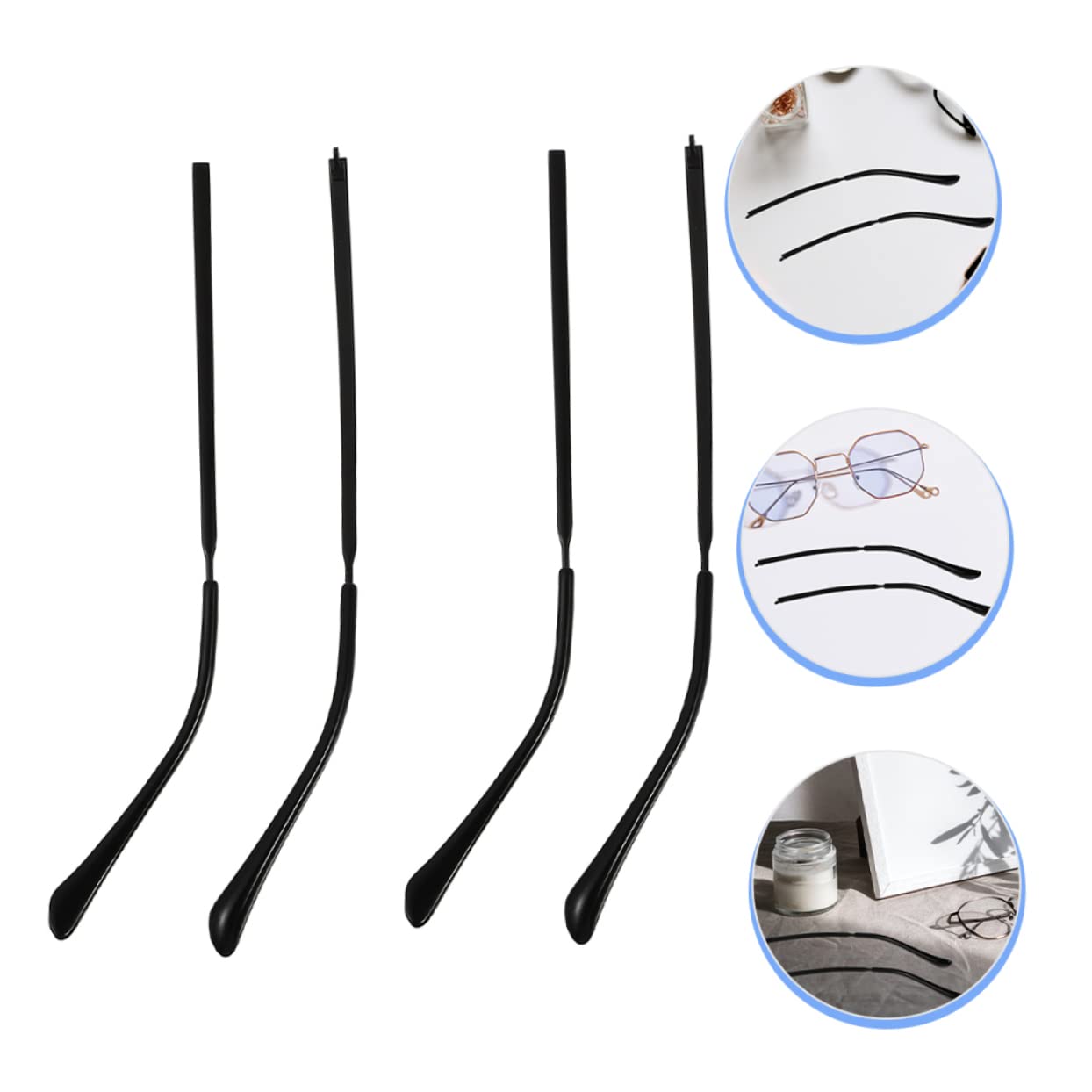 Lurrose 6 Pairs Glasses Hinge Repair Kit - Unisex Sunglasses & Eyewear Replacement Parts with Thin Pads & Screws for Metal Frames - Fix Loose Temples & Broken Hinges at Home or Office