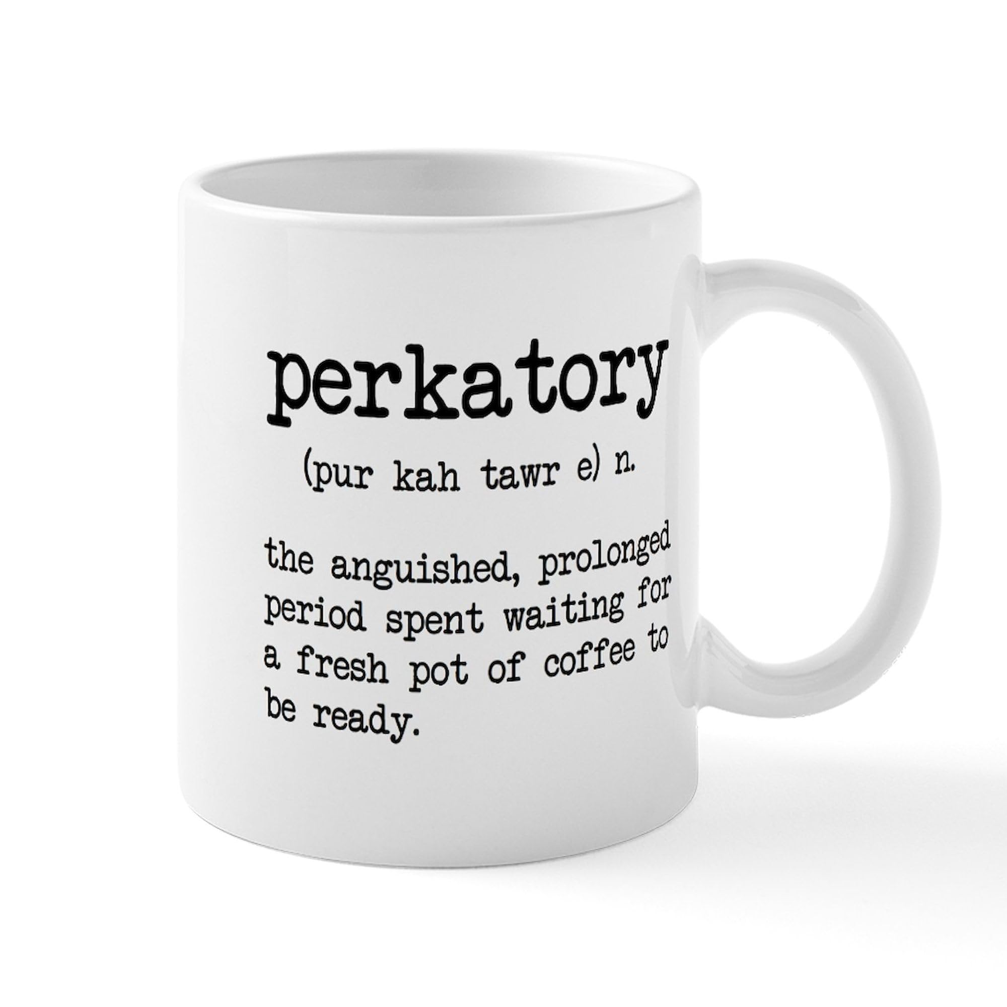 Perkatory 11 oz (325 ml) Ceramic Coffee Mug - Funny Novelty Coffee Cup for Office, Home & Gifts - Perfect for Tea, Hot Chocolate & Morning Brews