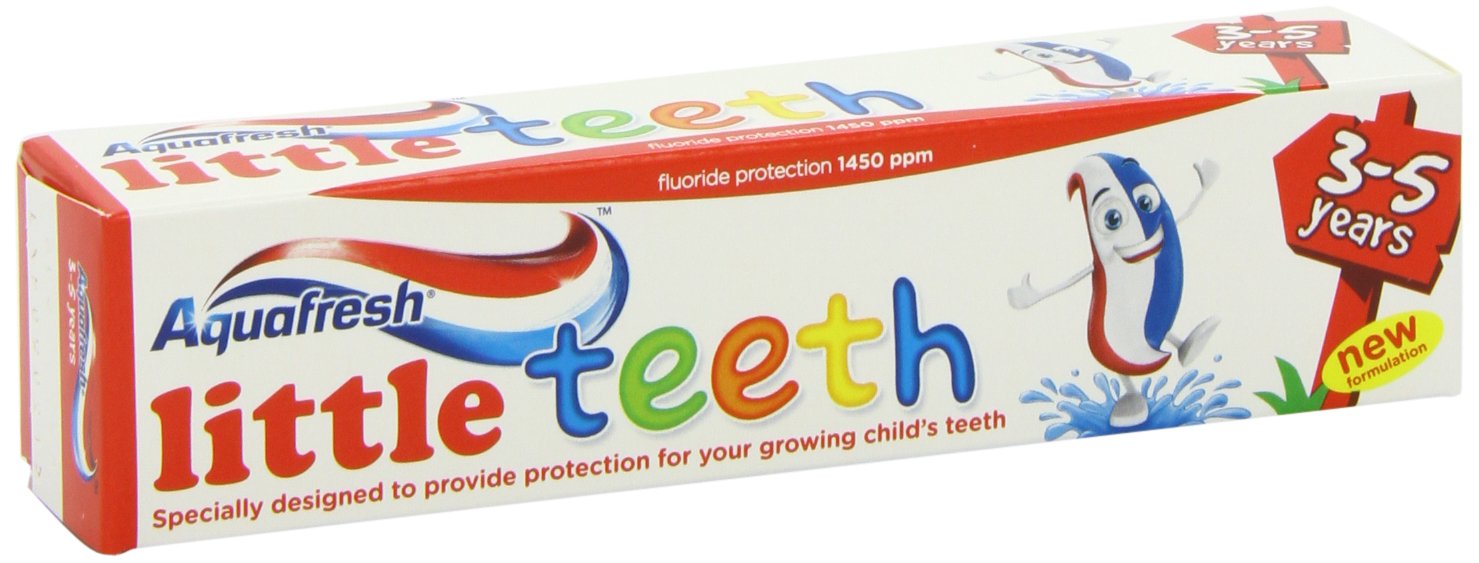 Aquafresh Little Teeth Fluoride Toothpaste for Kids Ages 3-5 Years (50ml, Pack of 2) | Gentle Cavity Protection & Fresh Breath | Perfect for Preschoolers & Kindergarten Daily Oral Care