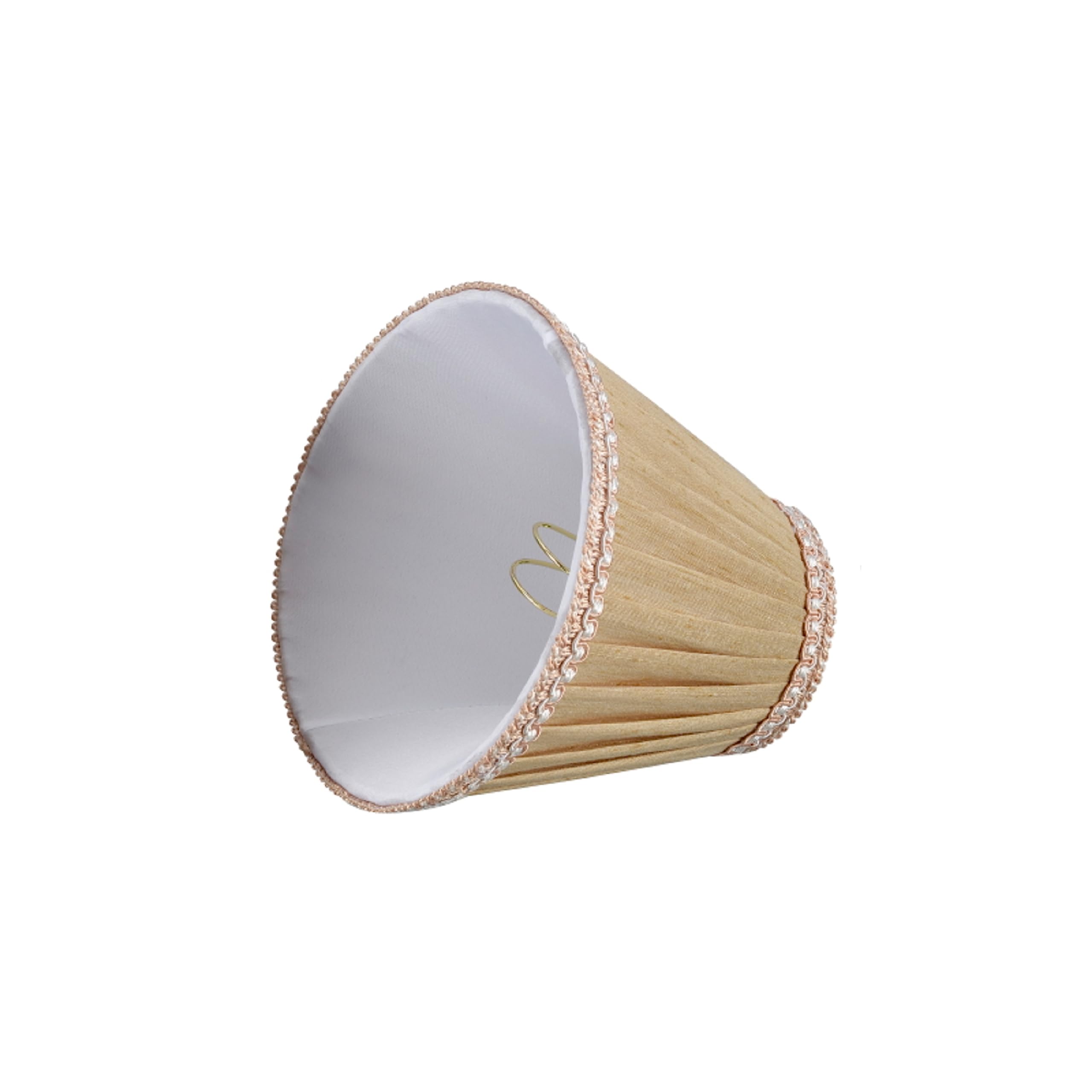 Aspen Creative 33003-6 Small Pleated Empire Clip-On Lamp Shades - 6 Pack, Cream, 3