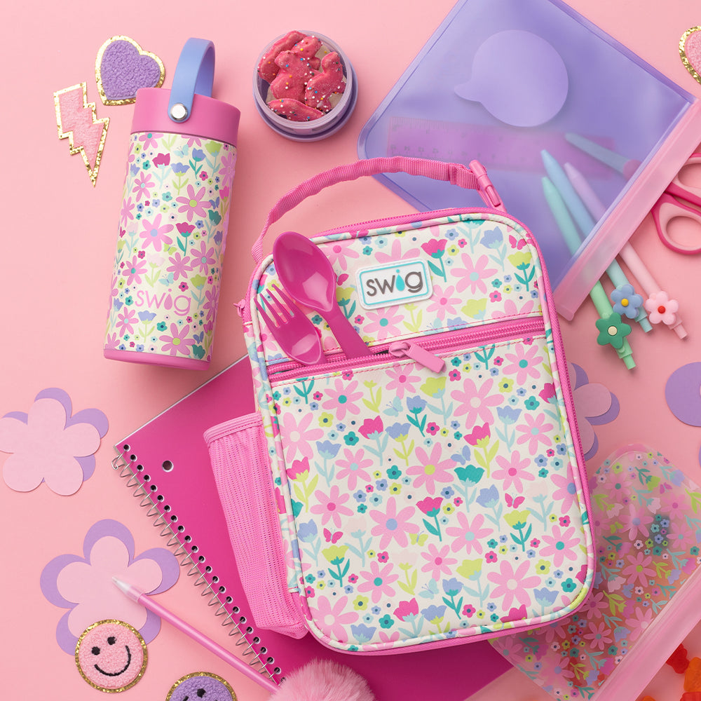 Flower Power Insulated Lunch Box - Reusable & Leak-Proof Bento Box for Work, School & Picnics - Cute Floral Design Lunch Bag for Women & Kids