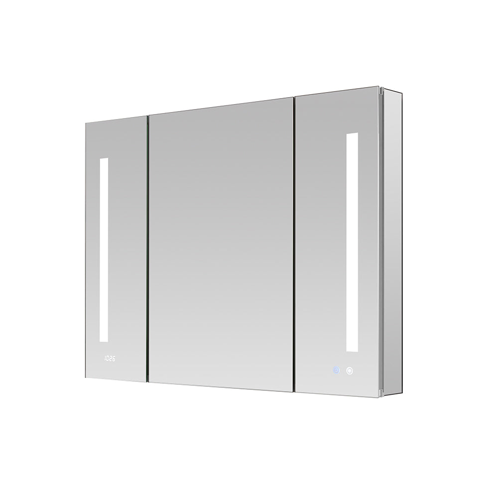 Aquadom Signature Royale 40x30 Inch LED Lighted Triple Door Bathroom Medicine Cabinet - Perfect for Modern Home, Spa & Hotel Vanity Organization