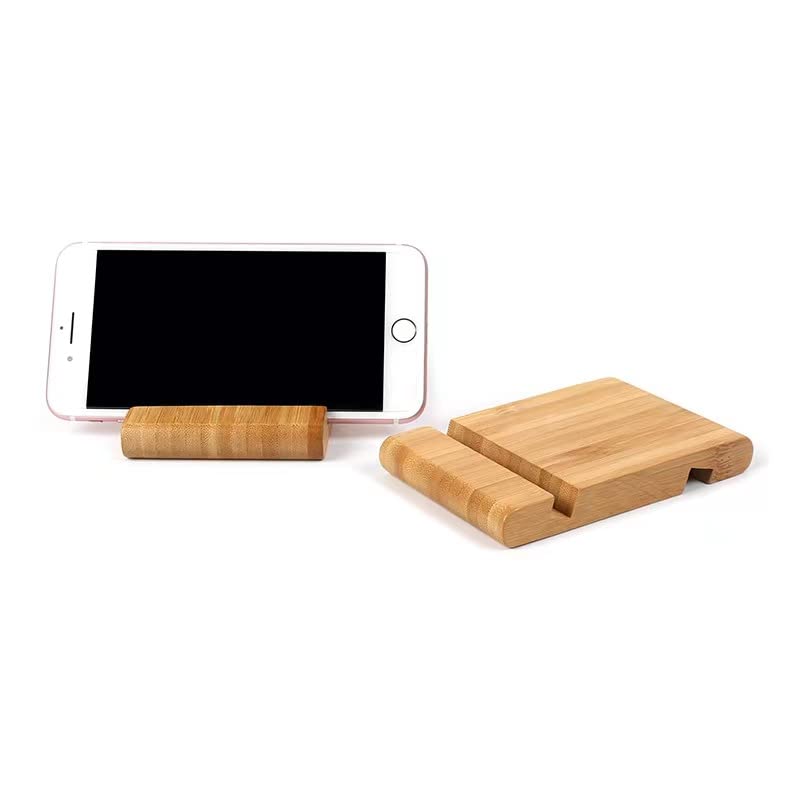 Premium Wooden Cell Phone Stand for Desk - Universal Mobile Phone Holder, Portable Desktop Smartphone Stand for Home, Office & Travel Use