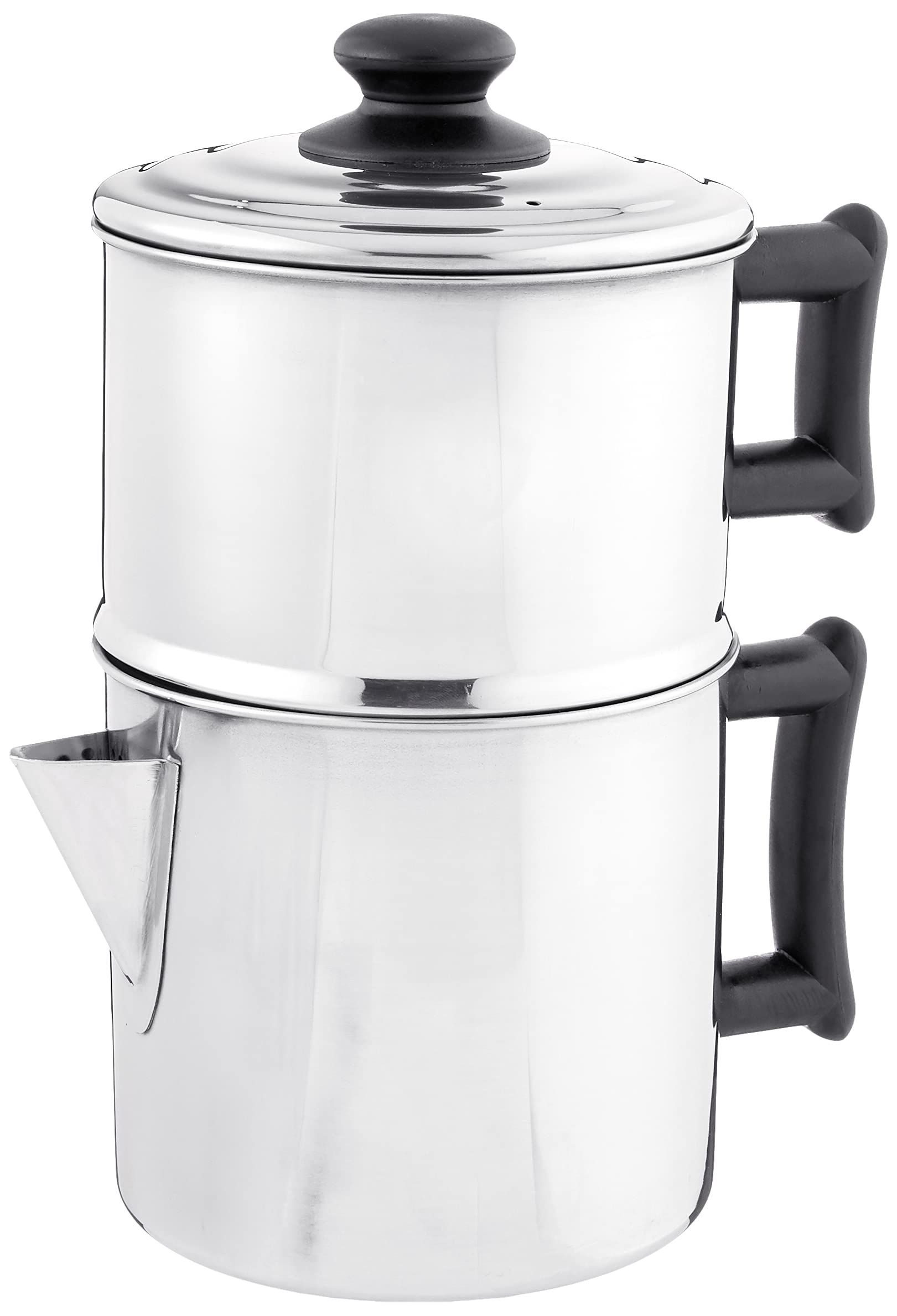 Premium Stainless Steel 10-Cup Stovetop Coffee Maker - Drip Coffee Pot for Home & Office Use - Perfect for Camping, RV Travel & Outdoor Adventures