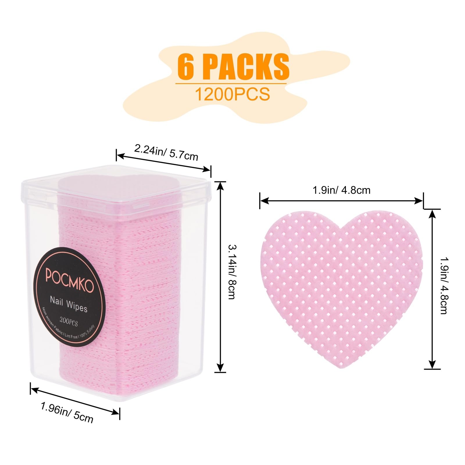 1200PCS Gel Nail Polish Remover Wipes - Lint Free, Super Absorbent Nail Prep Pads for Acrylic & Gel Nail Removal, Cleaning Nail Glue - Essential Manicure & Pedicure Supplies for Salon & Home Use