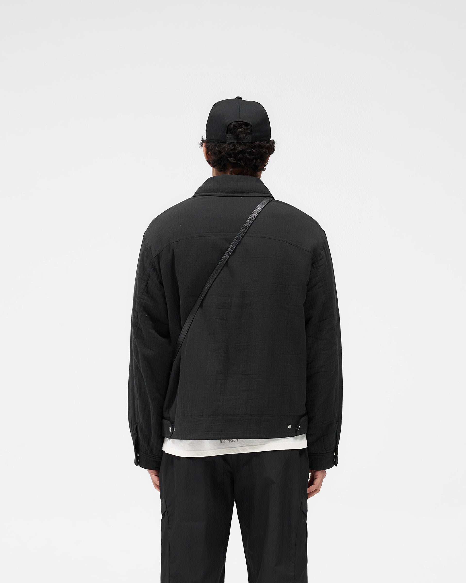 Crinkle Trucker Jacket for Men & Women - Stylish Black Denim Jacket with Wrinkled Texture | Perfect for Casual Outfits, Streetwear & Fall Layering