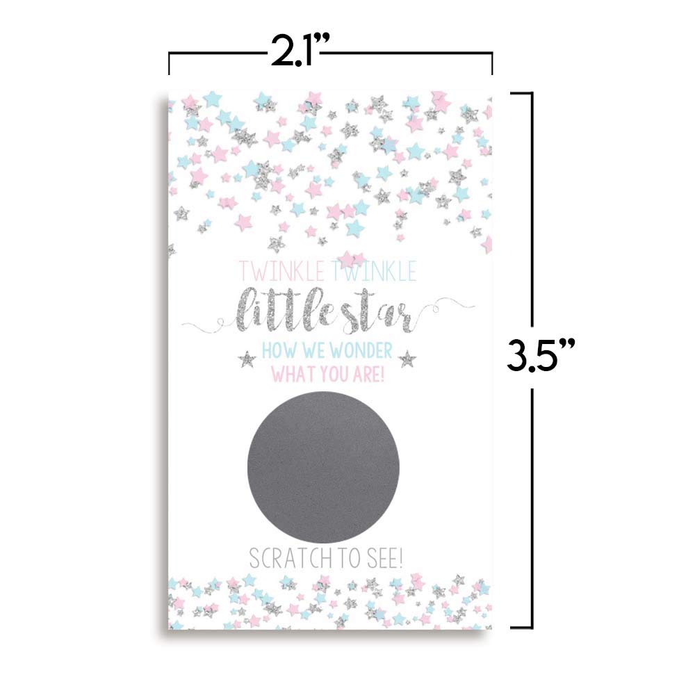 Twinkle Twinkle Little Star Gender Reveal Scratch Off Cards - 20 Pack (2