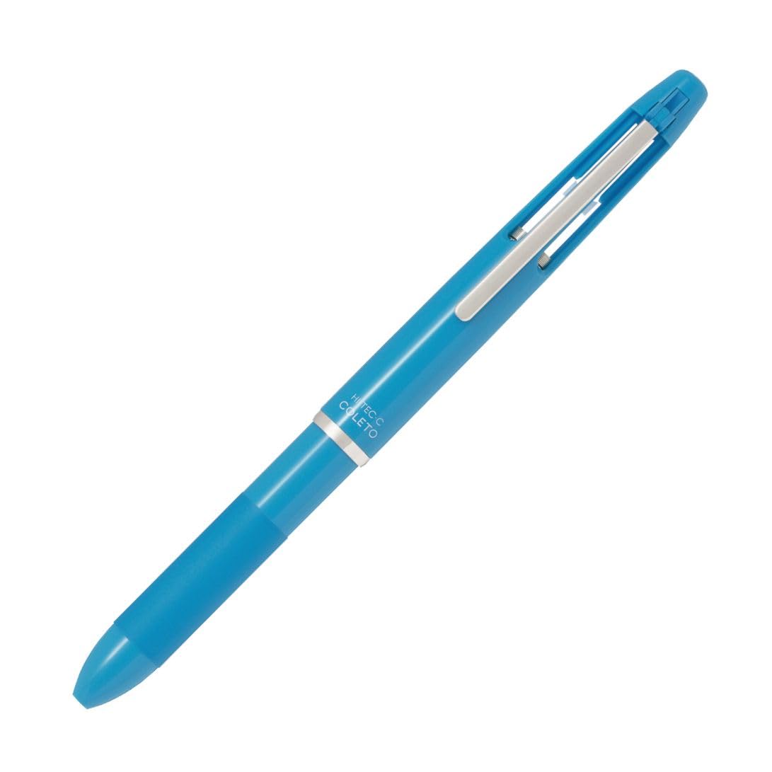 Hi-Tec-C Coleto 500 Multi-Pen Light Blue Body (LHKC-50C-LB) - Premium Refillable Ballpoint Pen for Office, School & Note Taking