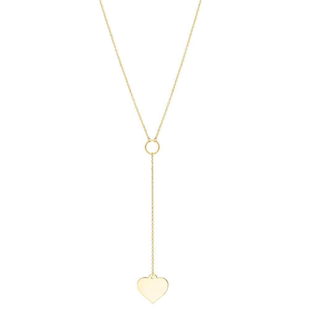 10K Gold Lariat Heart Necklace for Women - Dainty & Elegant Layering Jewelry - Perfect for Valentine's Day, Anniversary & Everyday Wear