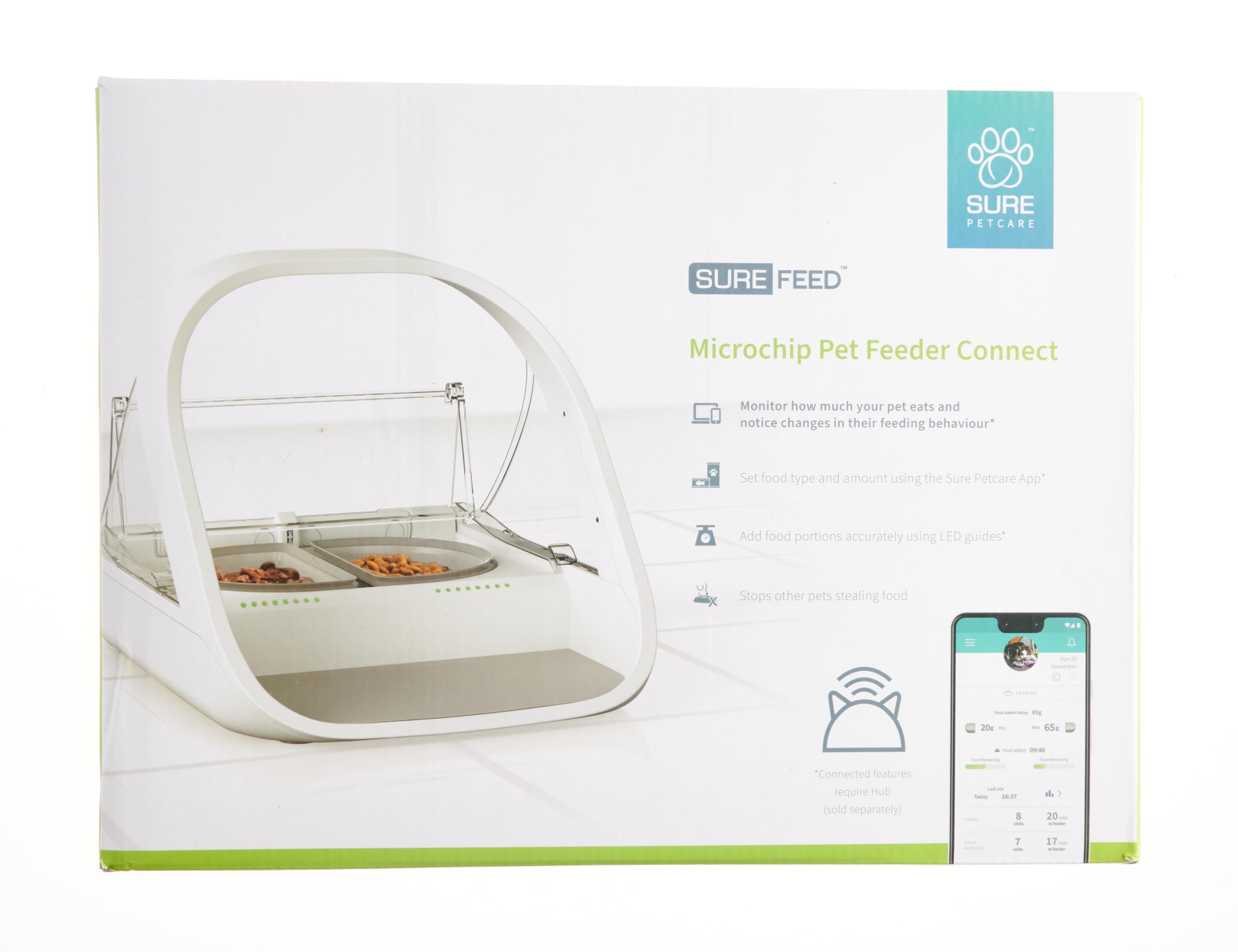 Sure Petcare SureFeed Microchip Pet Feeder Connect - Smart Selective Pet Feeder with Integrated Scales for Cats & Dogs - Perfect for Prescription Diets & Weight Management - Sync Data to Smartphone App - Ideal for Multi-Pet Homes & Meal Portion Control