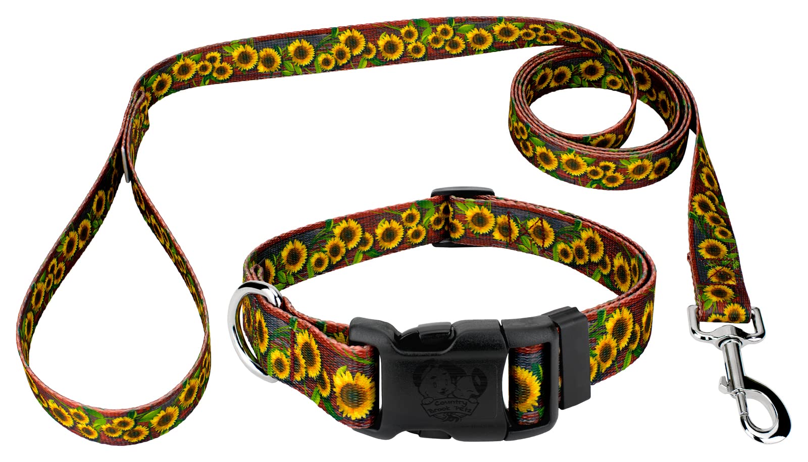Country Brook Petz - Premium Dog Collar and Leash Set - Western Style Collection with 10 Rustic Designs for Large & Small Dogs - Perfect for Outdoor Adventures, Hiking & Country Walks