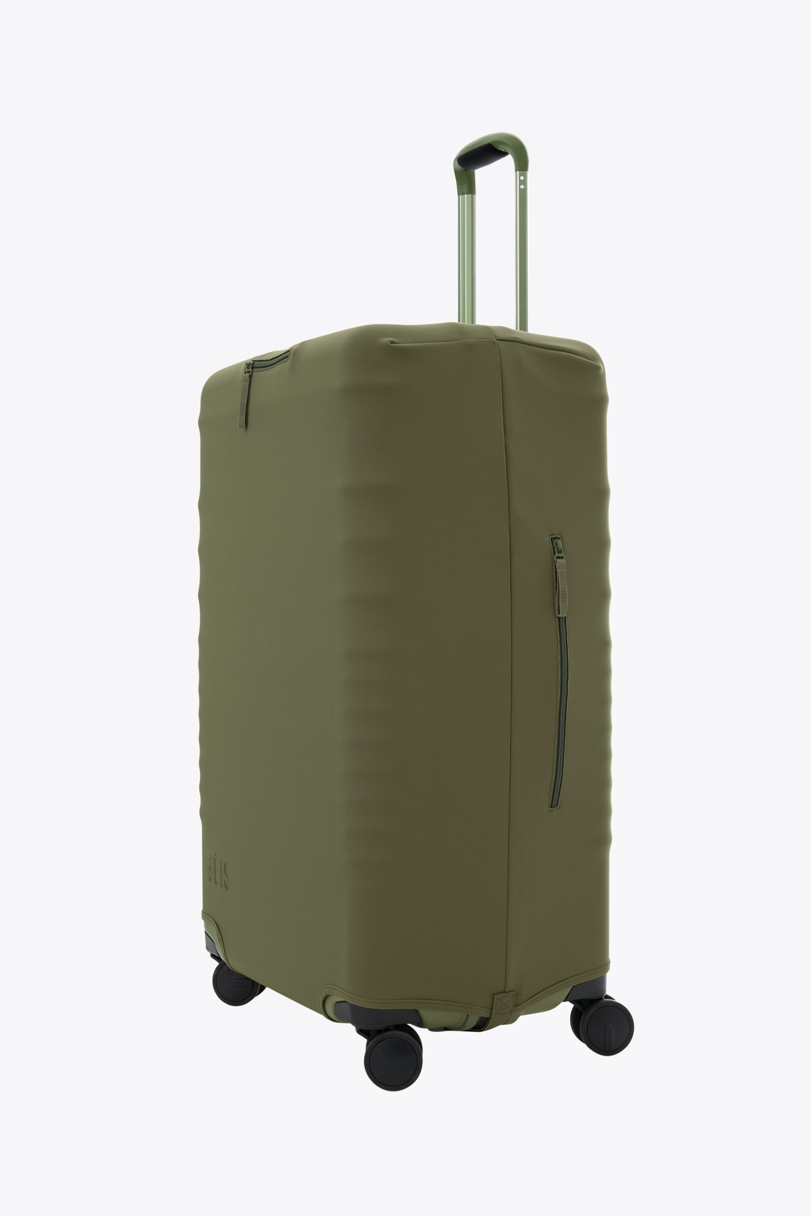 Olive Large Check-In Luggage Cover - Durable Waterproof Suitcase Protector for Travel | Perfect for Airports, Business Trips & Vacations