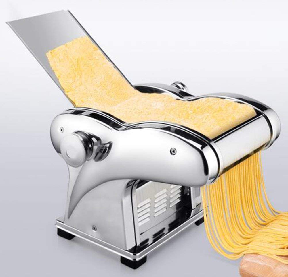 Hengwei 110V Electric Pasta Maker Machine - 6 Speed Adjustable Stainless Steel Dough Press with 3 Noodle Cutters for Homemade Spaghetti, Dumplings & Noodles | Commercial & Home Kitchen Use for Italian, Asian Cuisine & Meal Prep