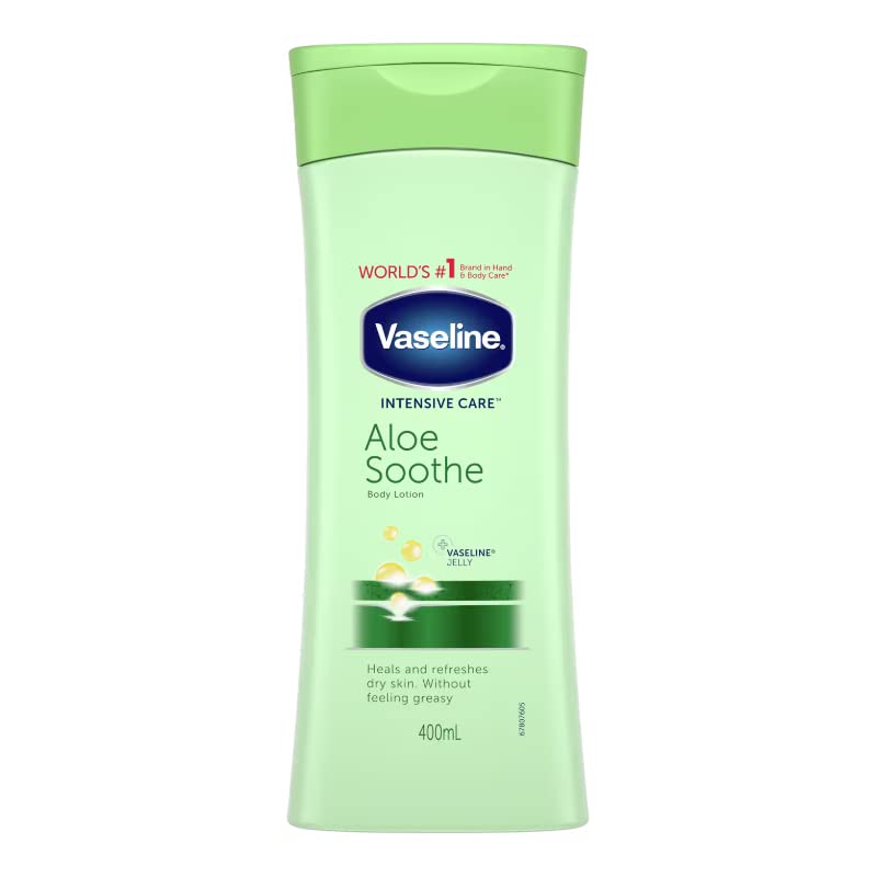 Aloe Vera & Vaseline Intensive Healing Cream - 3 Pack for Dry, Cracked Skin Care - 400ml - Perfect for Hands, Feet & Elbows Relief