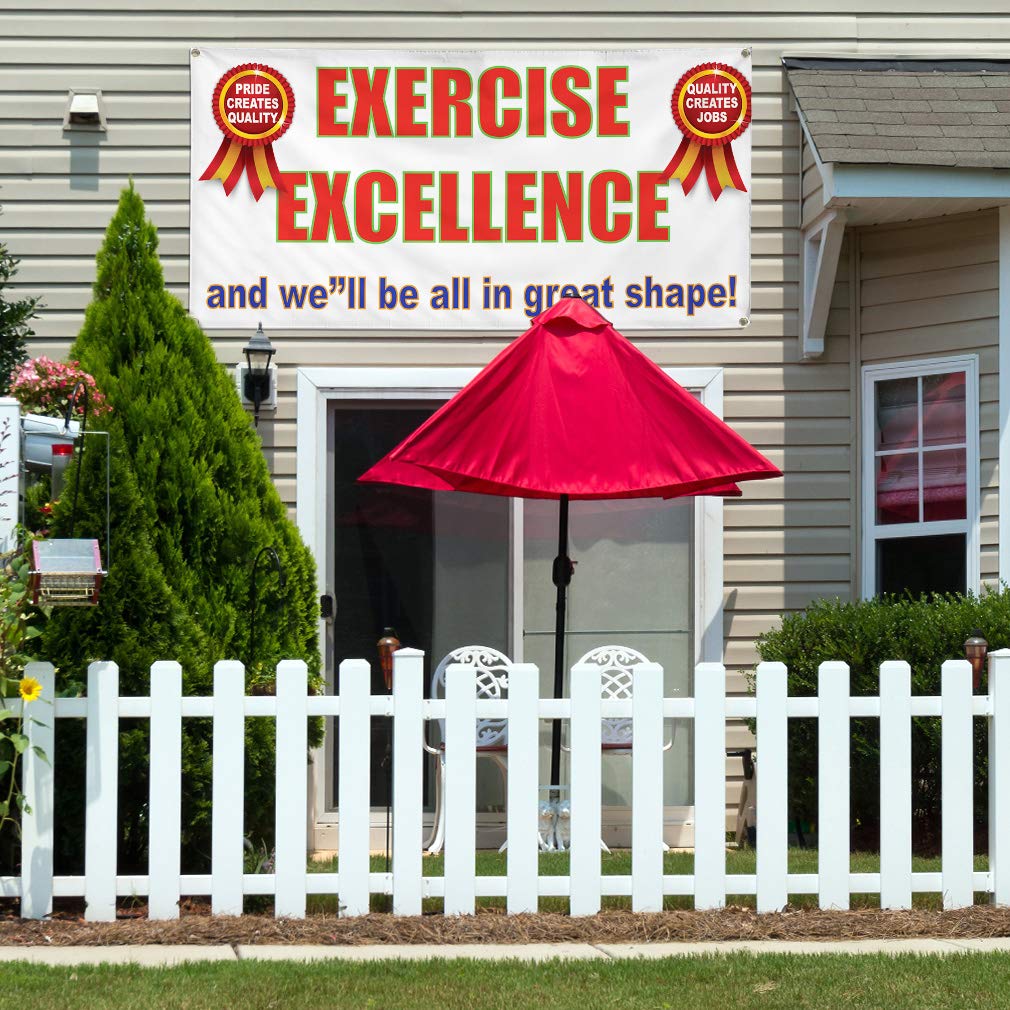 Vinyl Banner Multiple Sizes 60x144 Inches - Durable Weatherproof Outdoor Yard Signs with 10 Grommets for Gym, Sports Events & Industrial Use - Perfect for Exercise Excellence & Lifestyle Branding