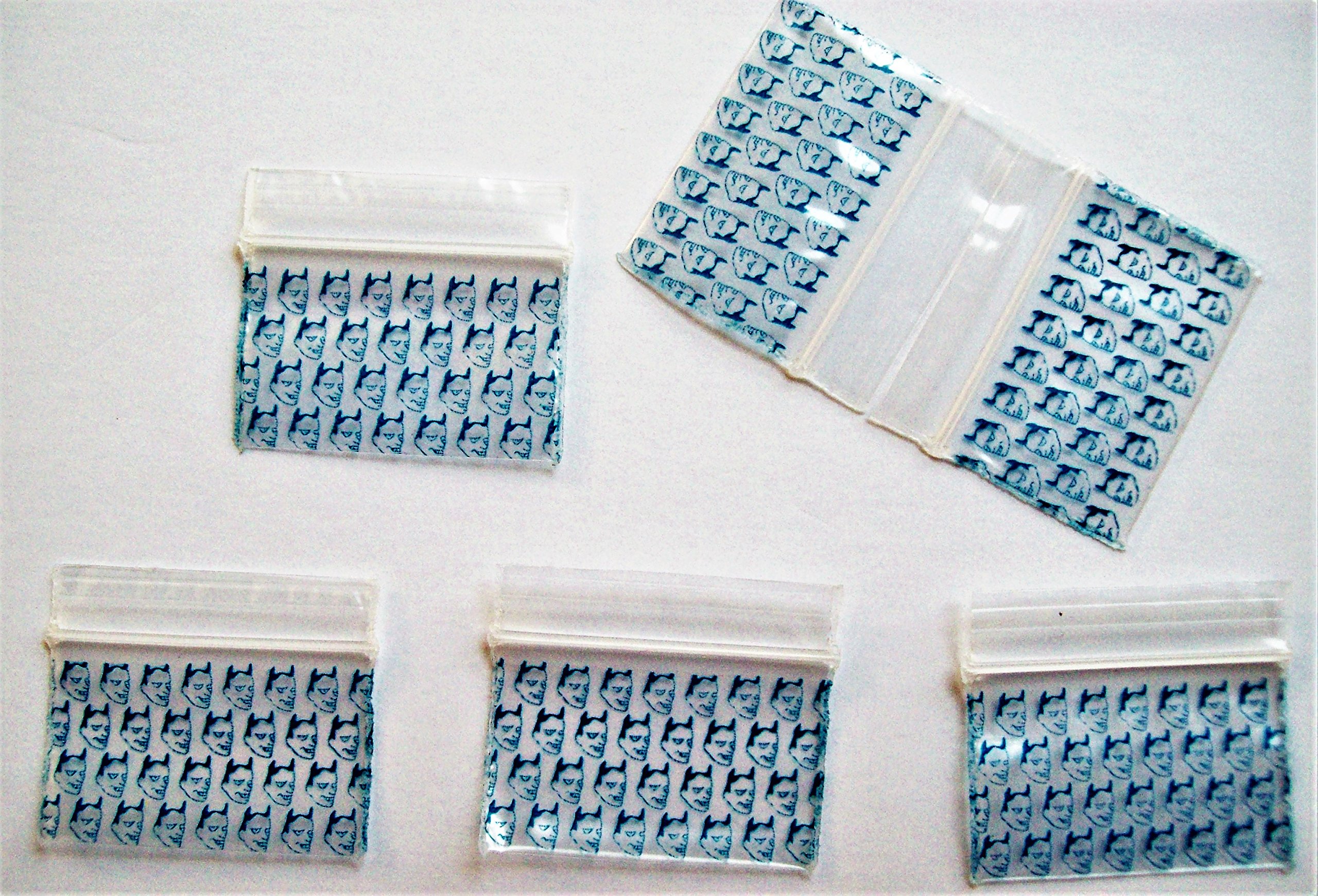 600 Pack Printed Mini Resealable Bags - 1.25