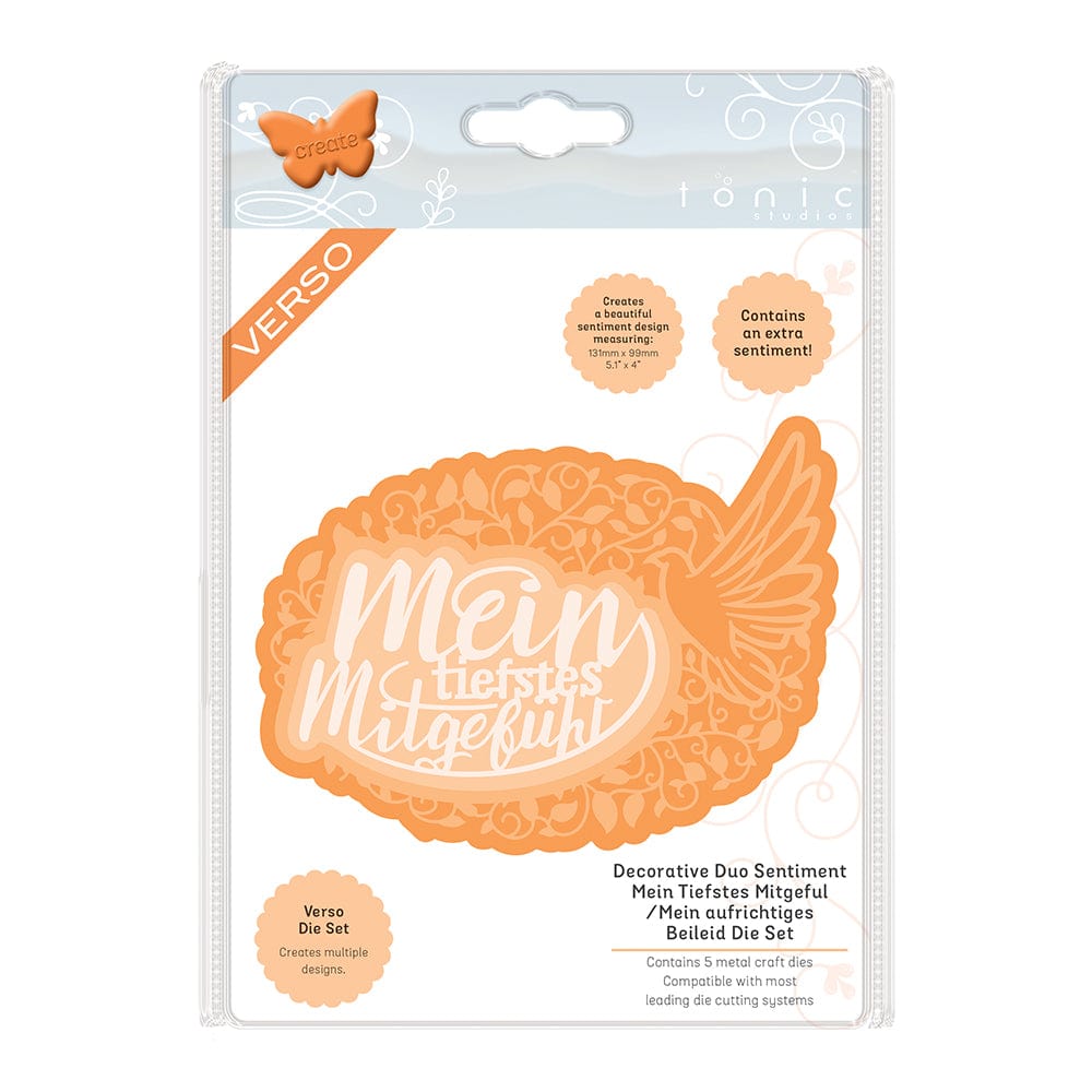 Tonic Studios Mein Tiefstes Mitgefühl/Mein Aufrichtiges Beileid 2864E Sympathy Card Set - Perfect for Condolences, Funerals & Expressing Heartfelt Support