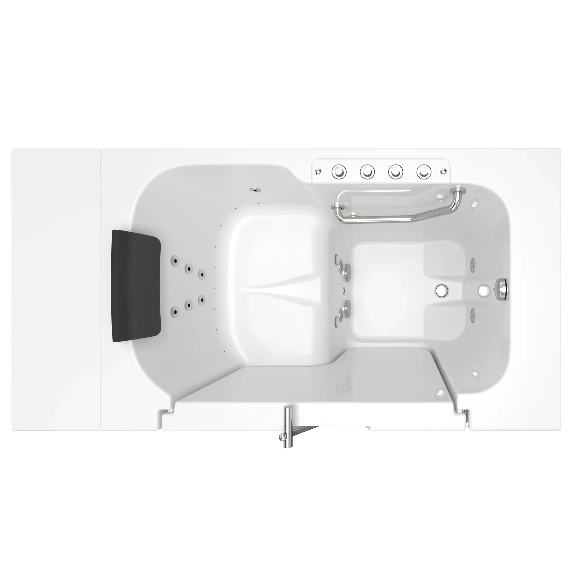 Premium 32 x 52 Inch Gelcoat Walk-In Bathtub with Air Spa & Whirlpool System - Right Hand Drain - Ideal for Elderly & Mobility Support, Home Spa Relaxation