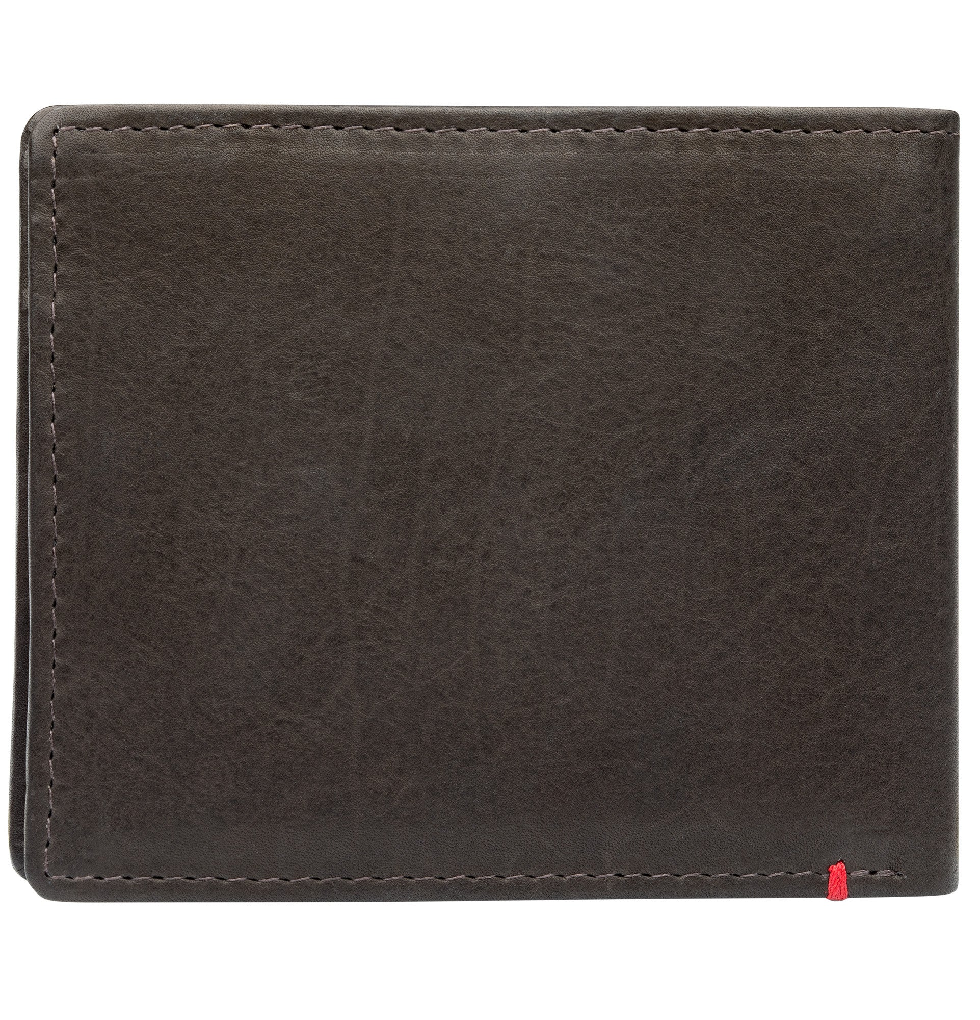 Genuine Mocha Leather Wallet with Cross Wings Metal Plate Design - Stylish & Durable for Men & Women - Perfect for Everyday Use, Travel & Gifts