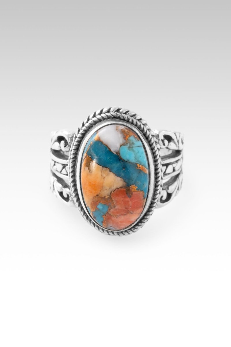 Victories Won Ring™ - Kingman Turquoise & Spiny Oyster Sterling Silver Jewelry for Women - Perfect for Weddings, Anniversaries & Special Occasions