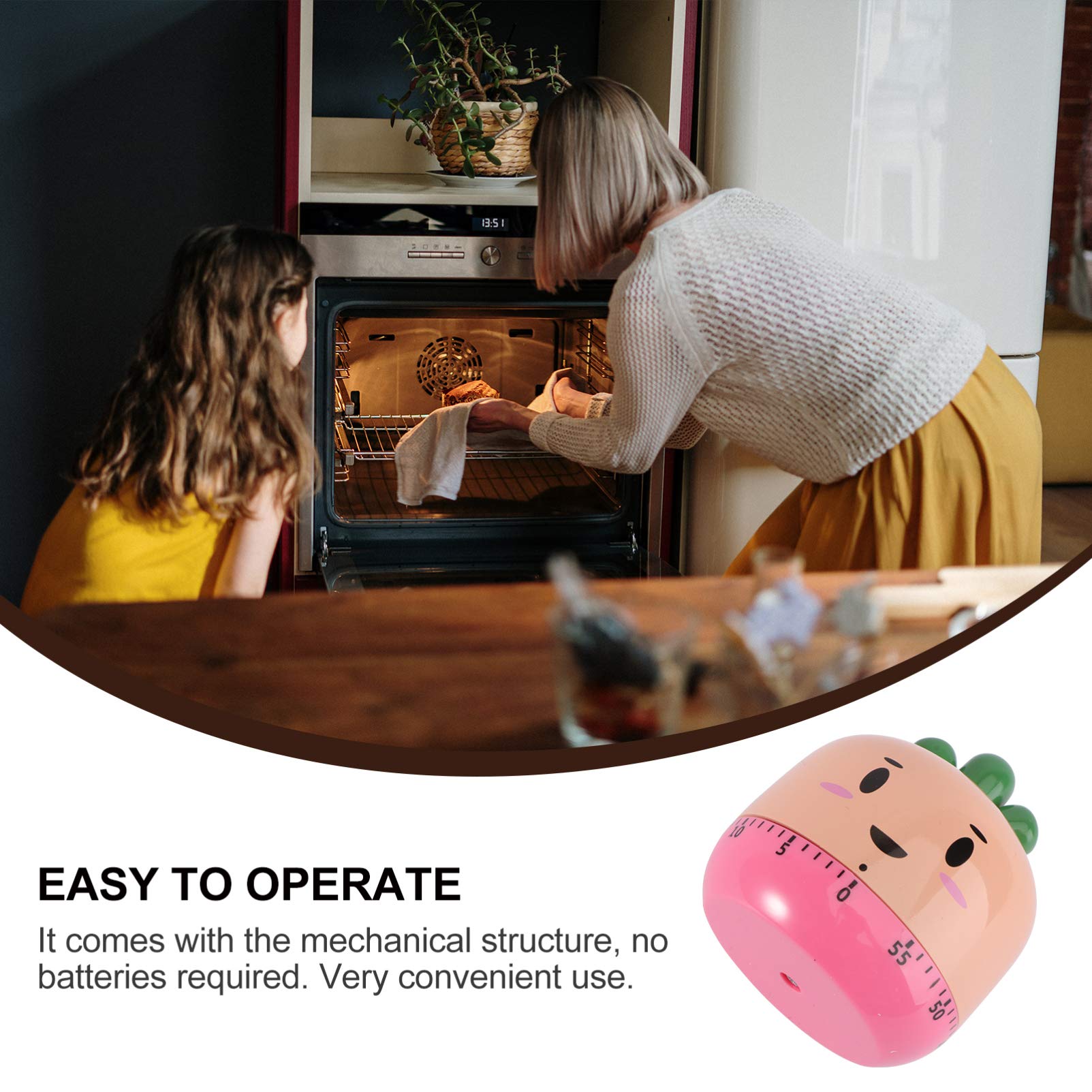 Hemoton 1Pc Mechanical Kitchen Timer - Digital Cooking Alarm Clock with Countdown Function for Baking, Kids & Hand Tools | Perfect for Baking, Cooking, Study Time & Classroom Activities