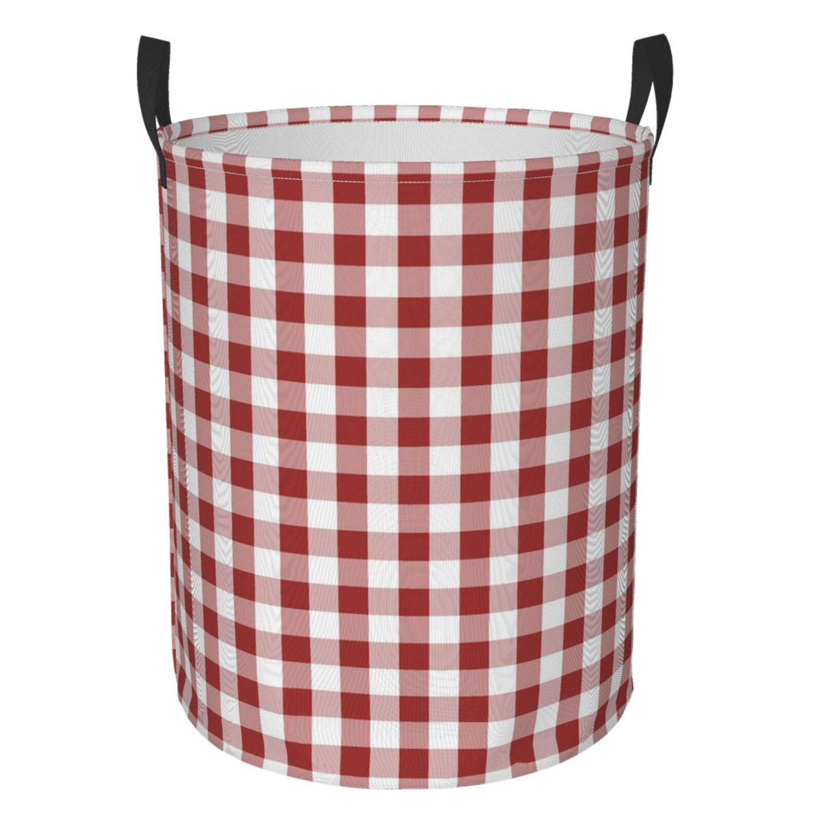 Foruidea Collapsible Red Laundry Basket with Handles - Large Oxford Fabric Clothes Hamper for Home, Office, Dorm - Perfect for Nursery Storage, Gift Basket & Space-Saving Organization