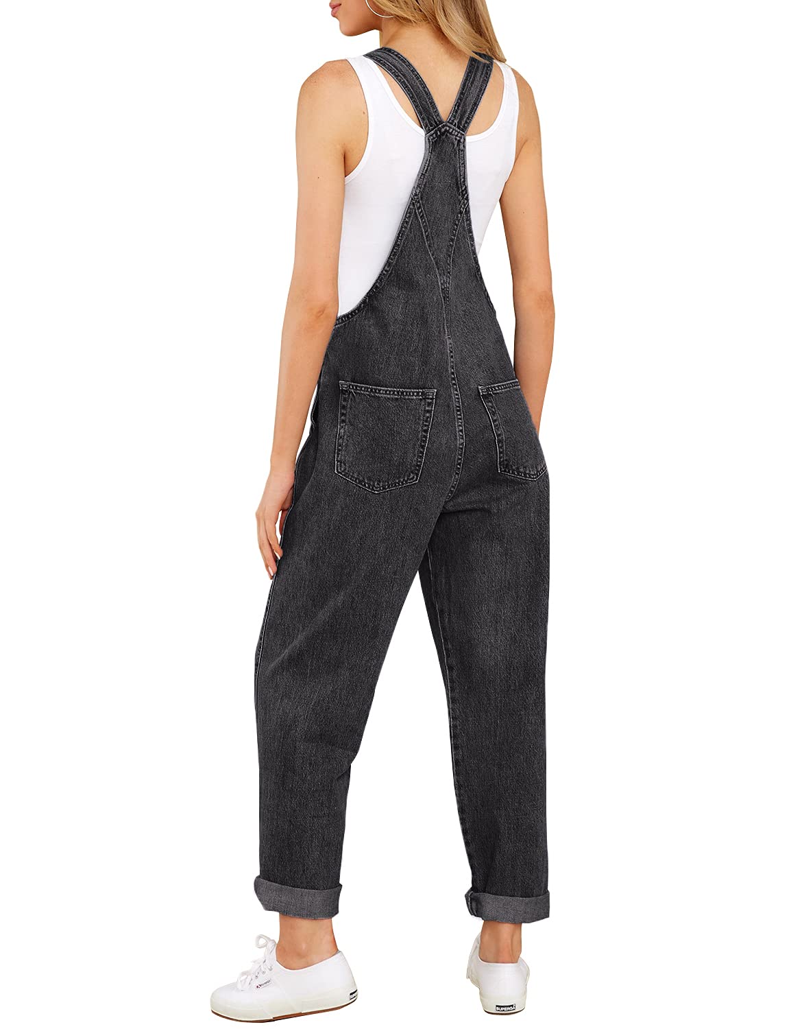 Luvamia Women's Casual Stretch Denim Overalls - Adjustable Bib Jumpsuit with Pockets | Comfortable & Stylish for Everyday Wear, Outdoor Activities & Work