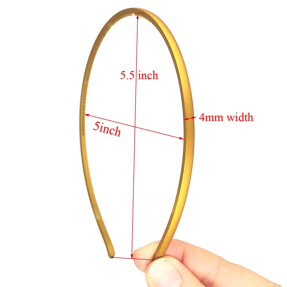 13pcs 4mm Thin Headbands for Women & Girls - Plastic Skinny Hair Bands with Teeth - Non-Slip Hair Hoops for Sports, Workouts, Yoga & Everyday Wear