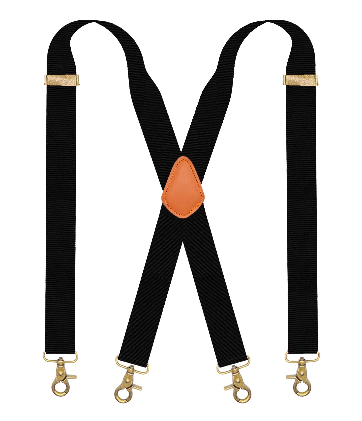 Men's Adjustable Snap Hook Suspenders for Belt Loops - Vintage Style Suspenders for Work, Casual & Formal Wear