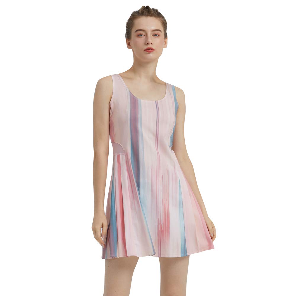Women's Sleeveless Tennis Dress - Breathable Mesh Workout Dress for Running, Yoga & Gym - Athletic Sports Dress for Women & Girls