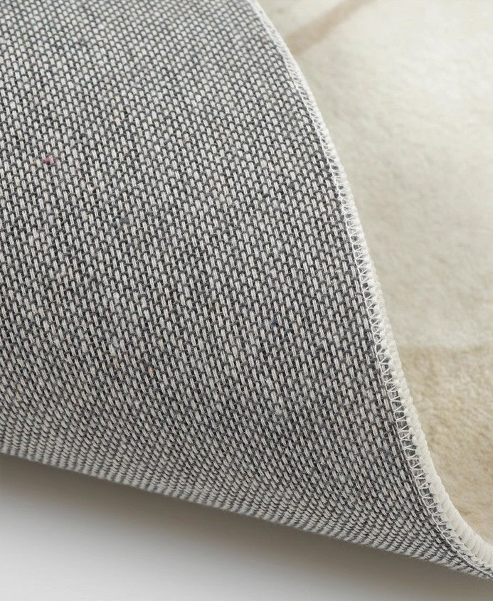 Modern Abstract Round Area Rug - Contemporary Cream Circular Carpet for Living Room, Bedroom, Dining Table & Coffee Table - Soft Non-Slip Floor Mat for Home Decor & Office Spaces