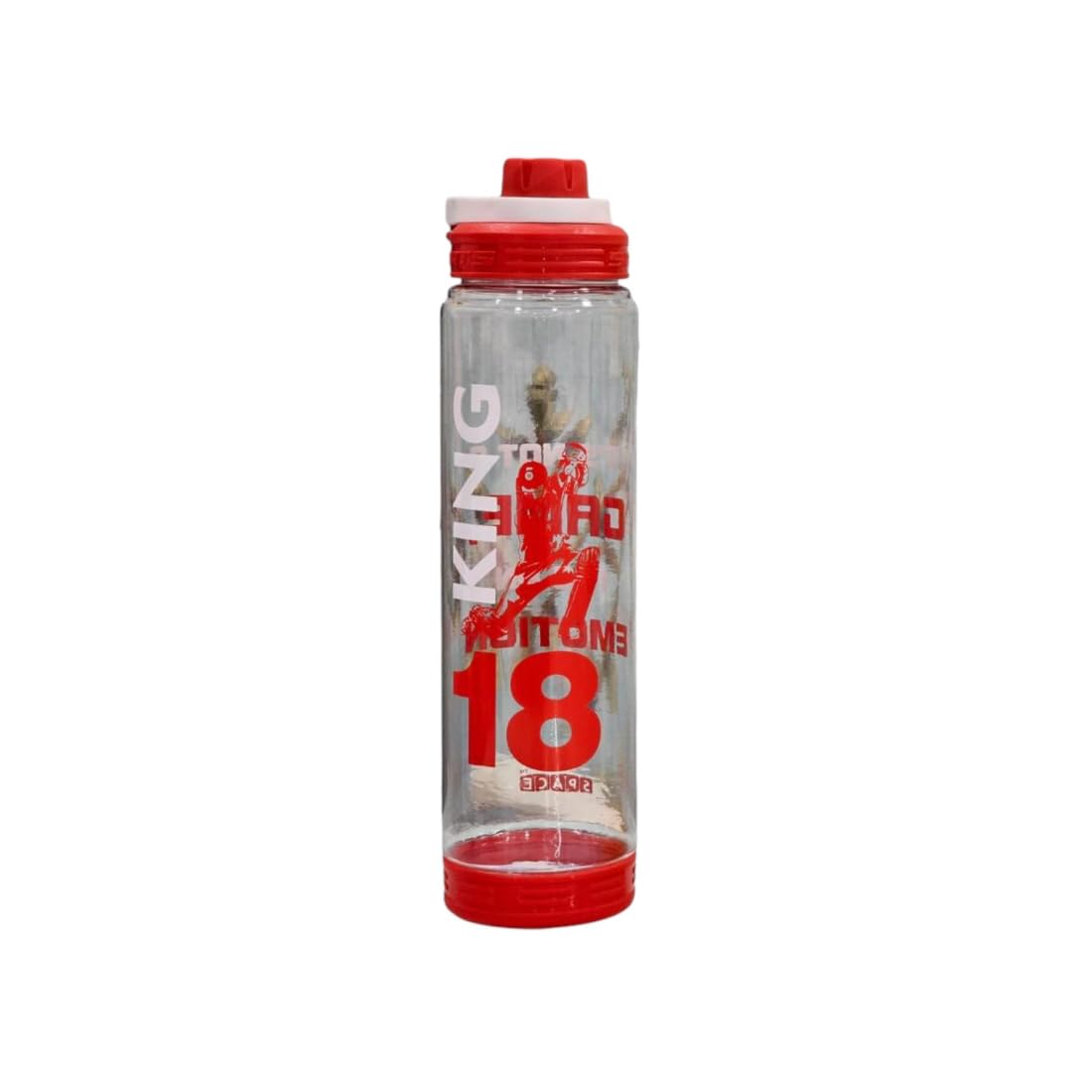 PUTHAK IPL Team Cricket Edition KING, THALA & HITMAN Print 900ml Plastic Water Bottle - Kohli King Red | Durable Sports Water Bottle for Cricket Fans, Gym & Outdoor Activities